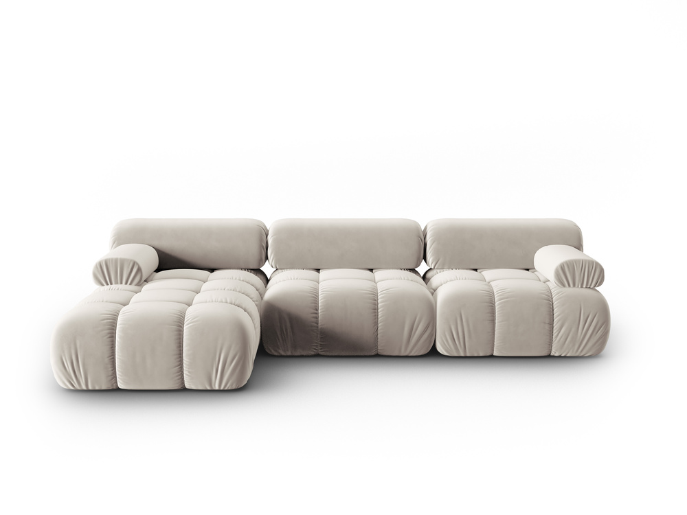 Cosmopolitan Design Modulares Ecksofa Cortina 4-Sitzer Samt Bluvel Dunkelbeige Links