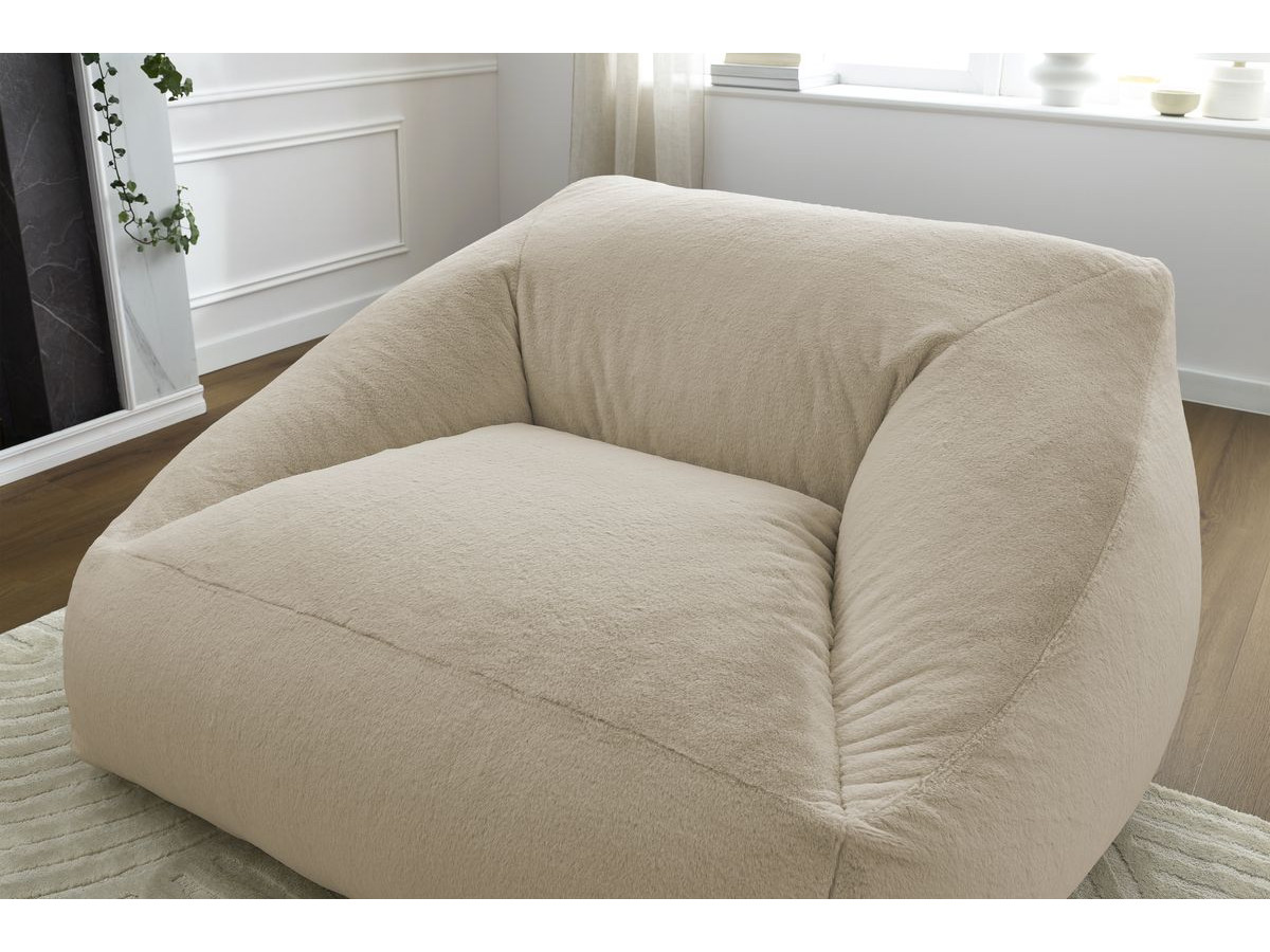 Bobochic Lilibet Pouf Kunstfell Beige