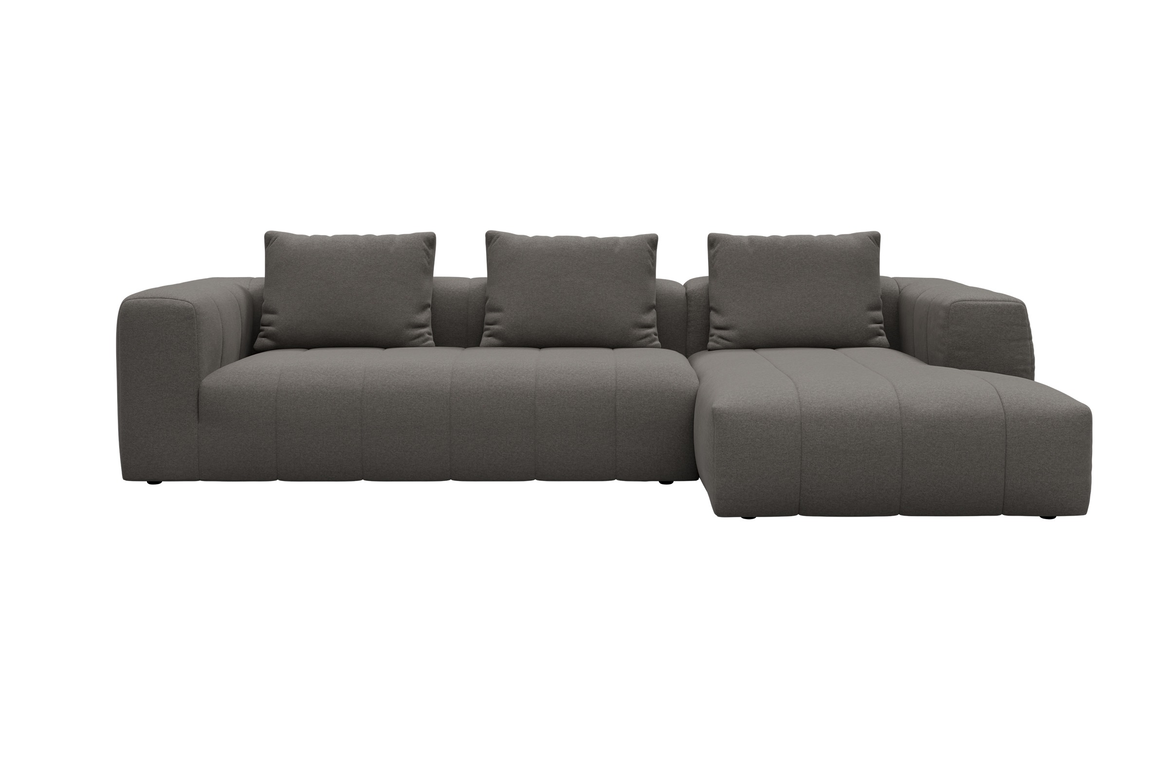 Hugo 2,5-Sitzer Armlehne links mit Chaiselongue Satya-Taupe moebelfaktor