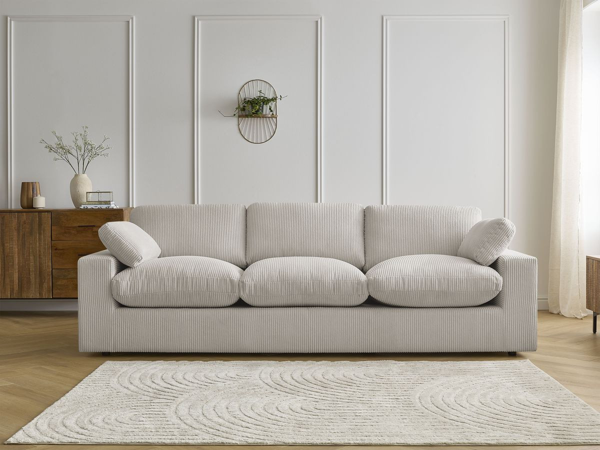 Bobochic Belair Sofa 3-Sitzer 250 × 93 cm Cordsamt Beige