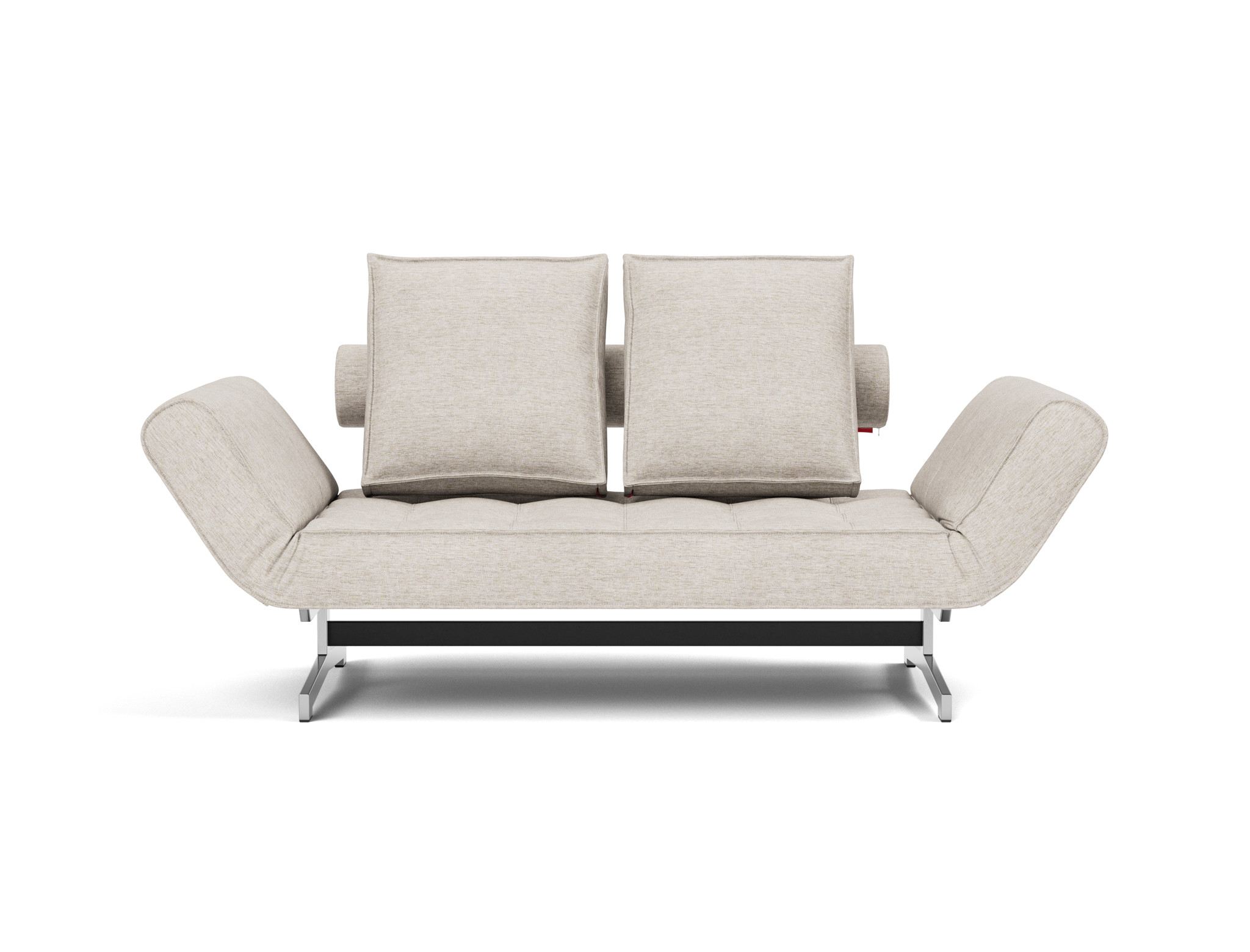 Tagesbett Ghia Chenille Yuveno 470-Natural Beine Chrom