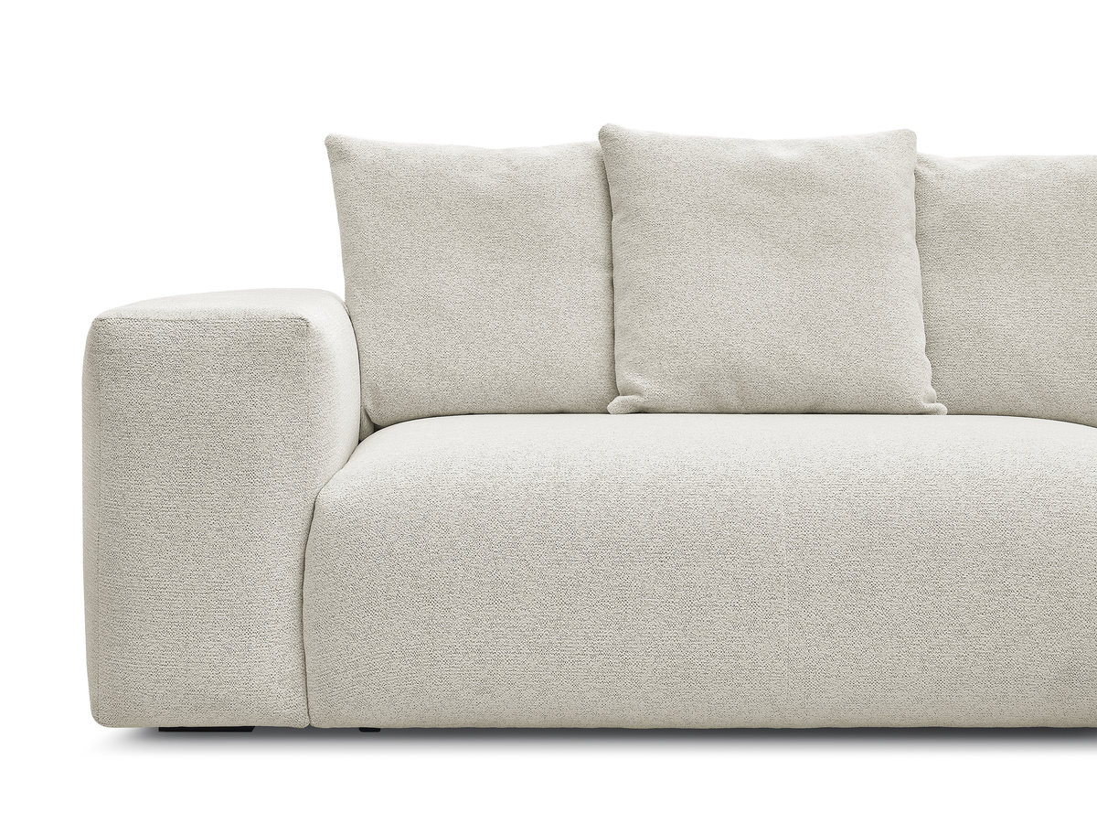 Bobochic Voltaire Ecksofa 268 × 214 cm Melange-Stoff Weiß Ecke rechts