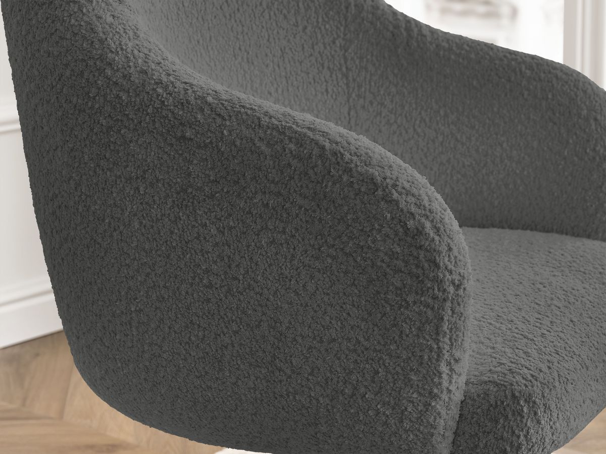 Bobochic Sophie Bürostuhl Bouclé-Stoff Dunkelgrau