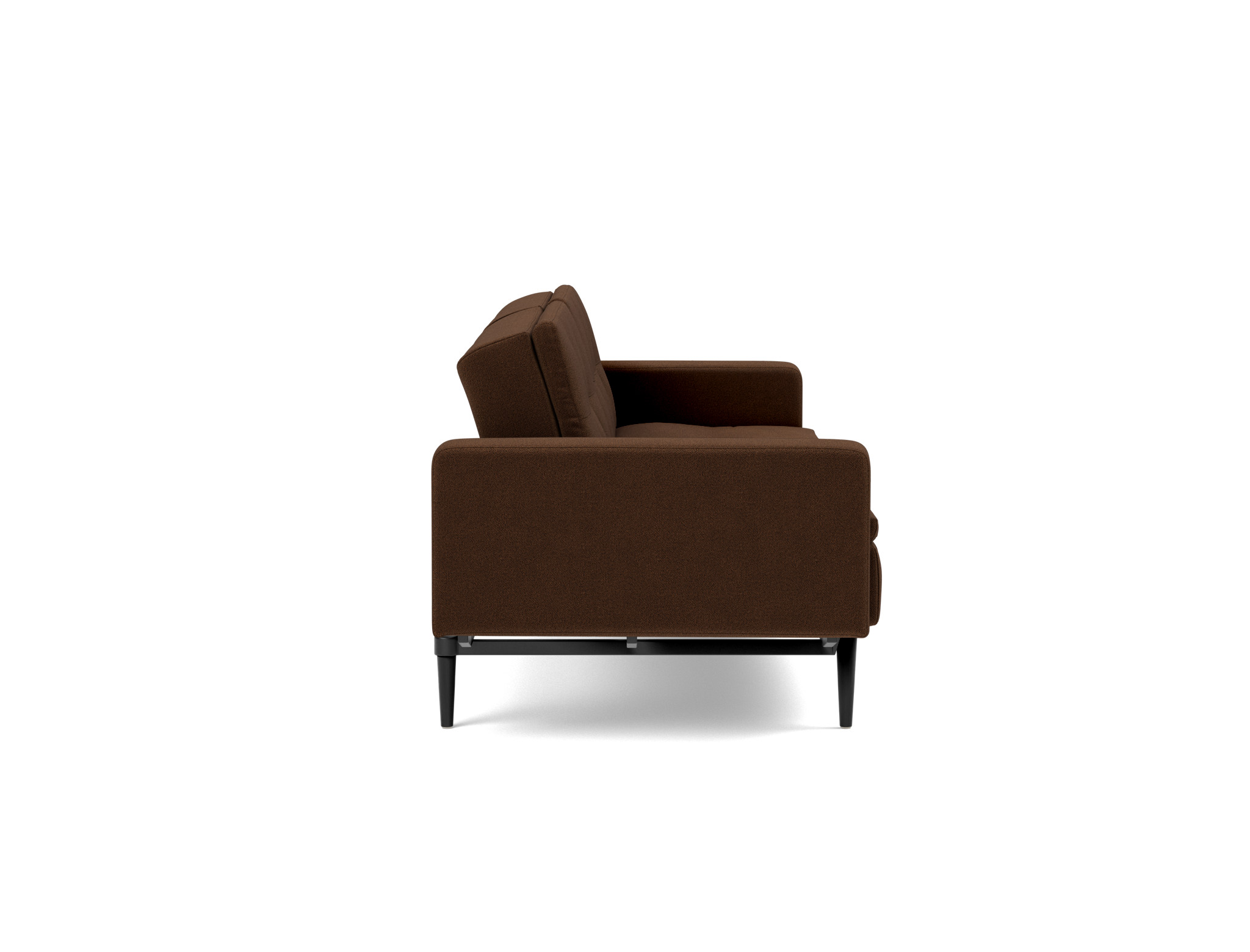 Schlafsofa Dublexo mit Armlehnen Strukturierter Stoff Taura 359-Cappuccino Beine Styletto Eiche schwarz