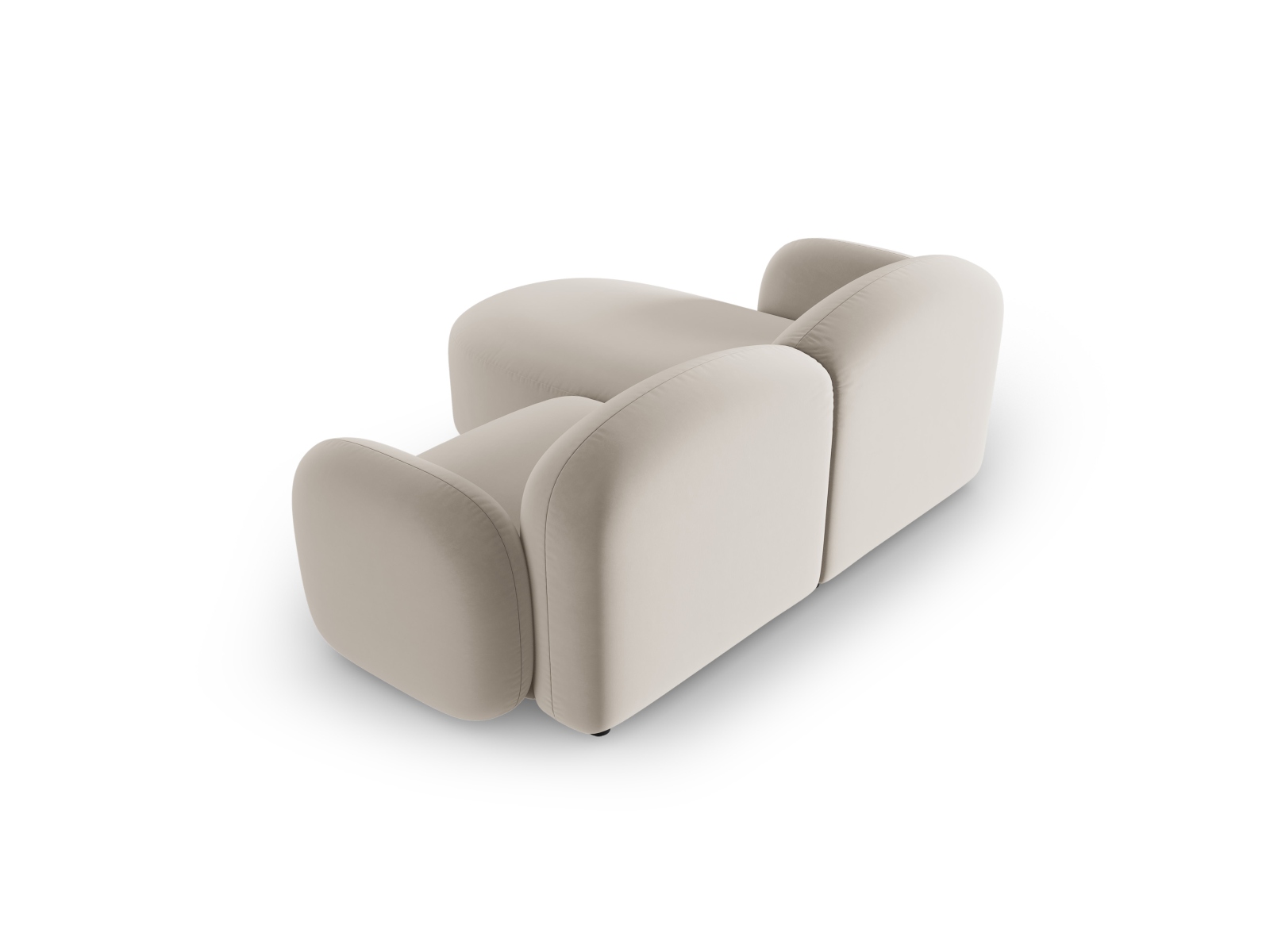 Micadoni Ecksofa Blair 3-Sitzer Rechts Samt Casino Hellbeige