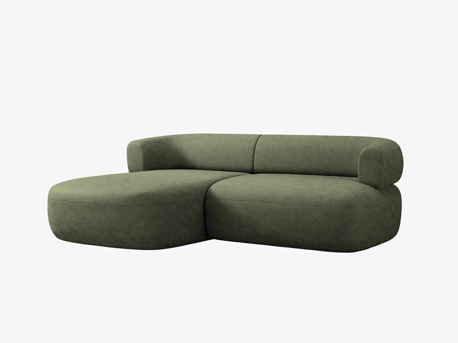 Micadoni 5-Sitzer Ecksofa Jenny Kleine Version Links Chenille Perfect Harmony Grün