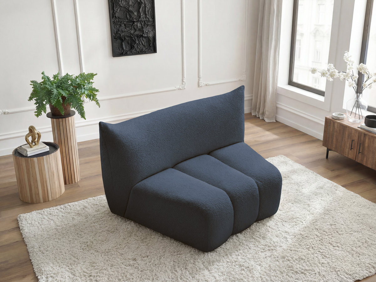 Bobochic Azra Sofamodul 1-Sitzer Bouclé-Stoff Dunkelblau