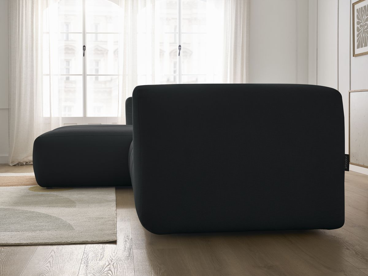 Bobochic Talia Ecksofa Melange-Stoff Schwarz Ecke links