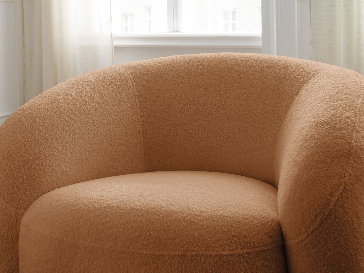 Bobochic Elina Sessel Bouclé-Stoff Orange