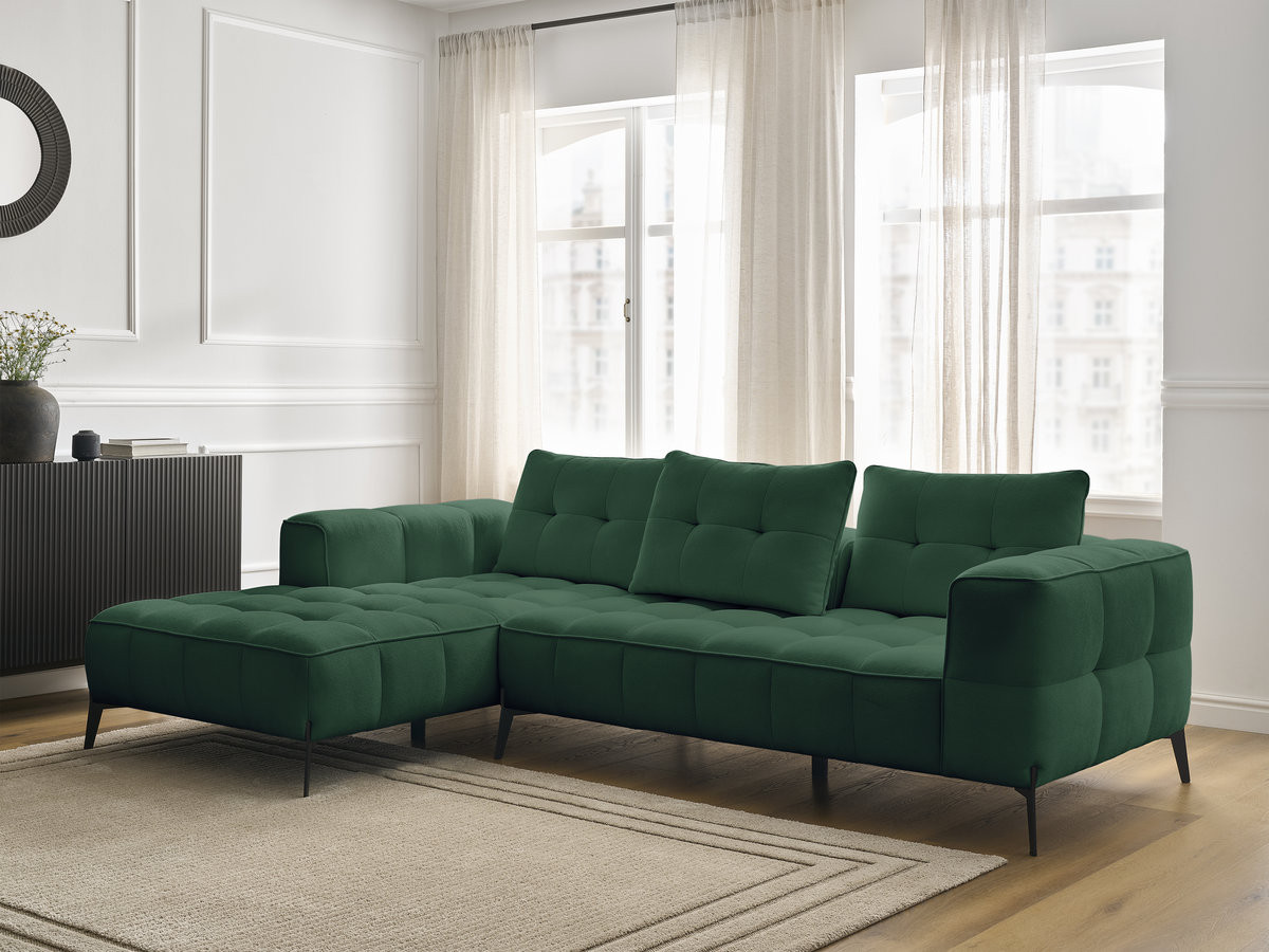 Bobochic Anis Ecksofa Strukturstoff Grün Ecke links