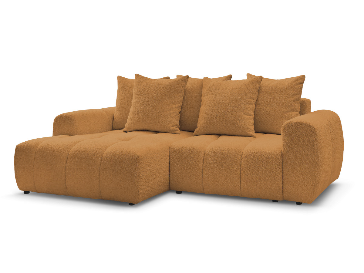 Bobochic Roxelane Ecksofa mit Schlaffunktion und Bettkasten 258 × 150 cm Bouclé-Stoff Gelb Ecke links