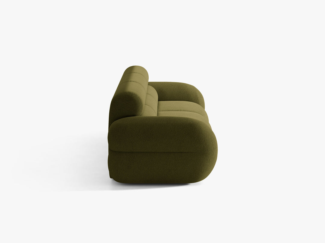 Micadoni Neo Modulares Sofa 4-Sitzer Boucle Baloo Dunkles Olivgrün