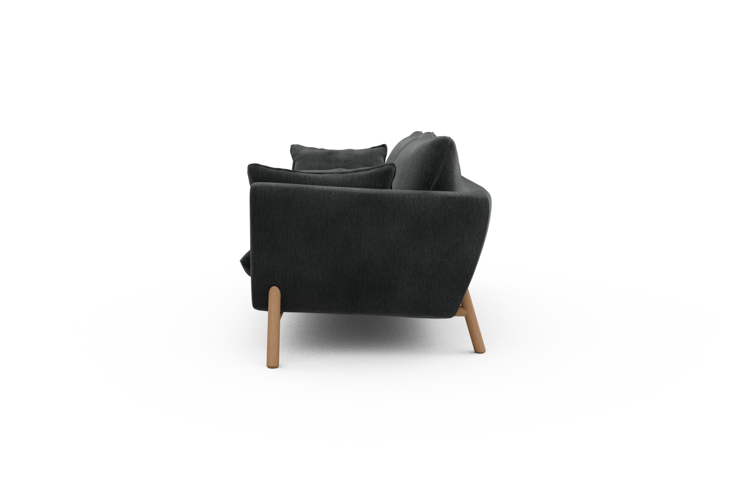 Sofa Emil 2-Sitzer Beinfarbe Eiche Natur Smooth-Deep-Warm-Grey