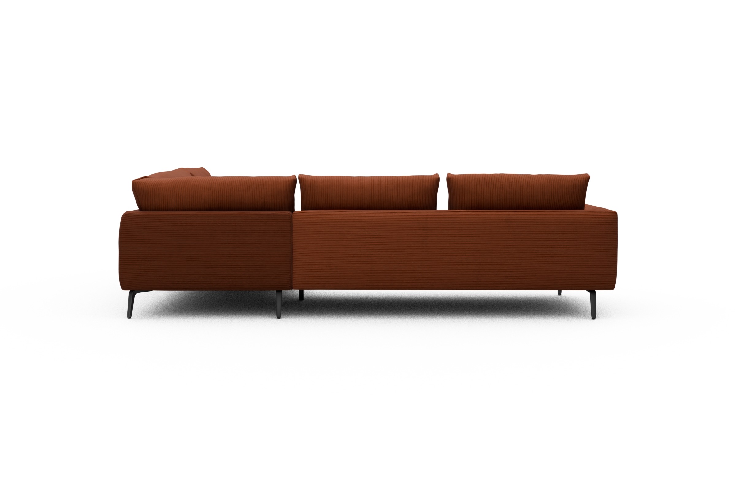 Ecksofa Karl Relax-Ecke rechts mit 2,5-Sitzer Corduroy-Burnt-Orange