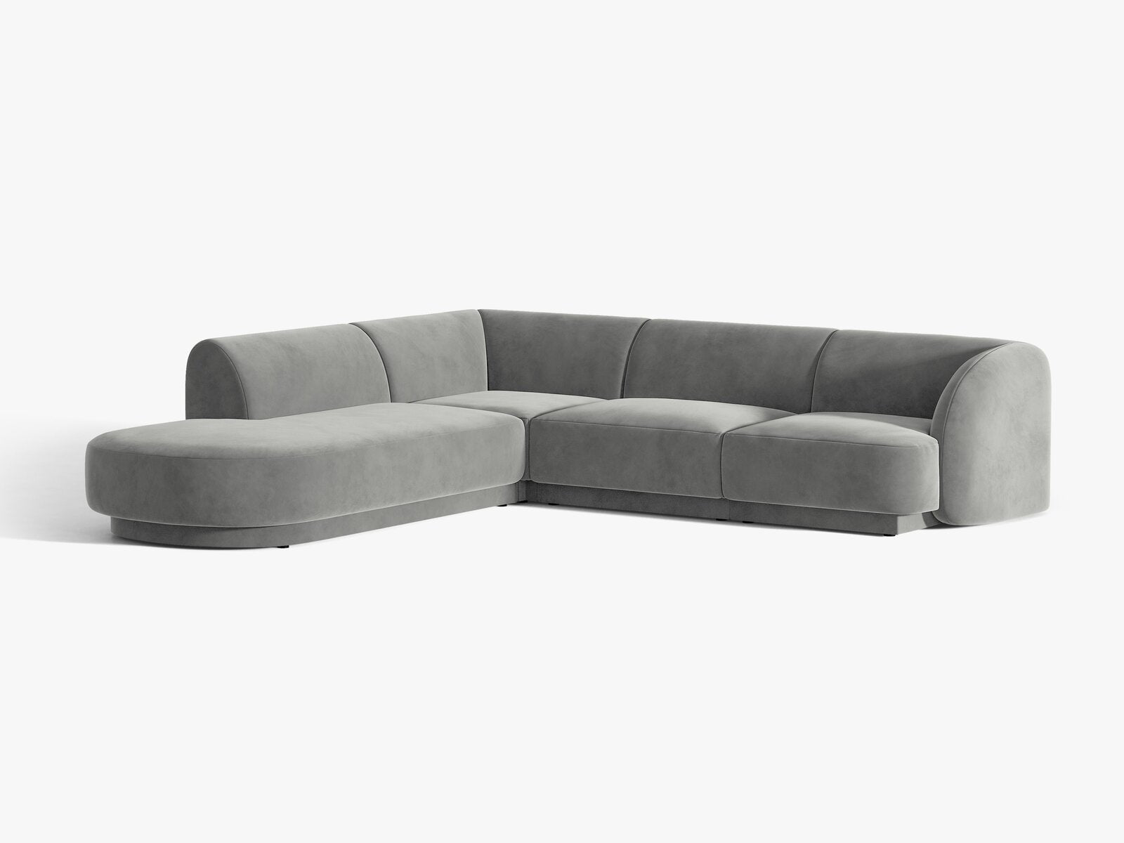 Micadoni Ecksofa Miley 6-Sitzer Links Samt Venus Hellgrau