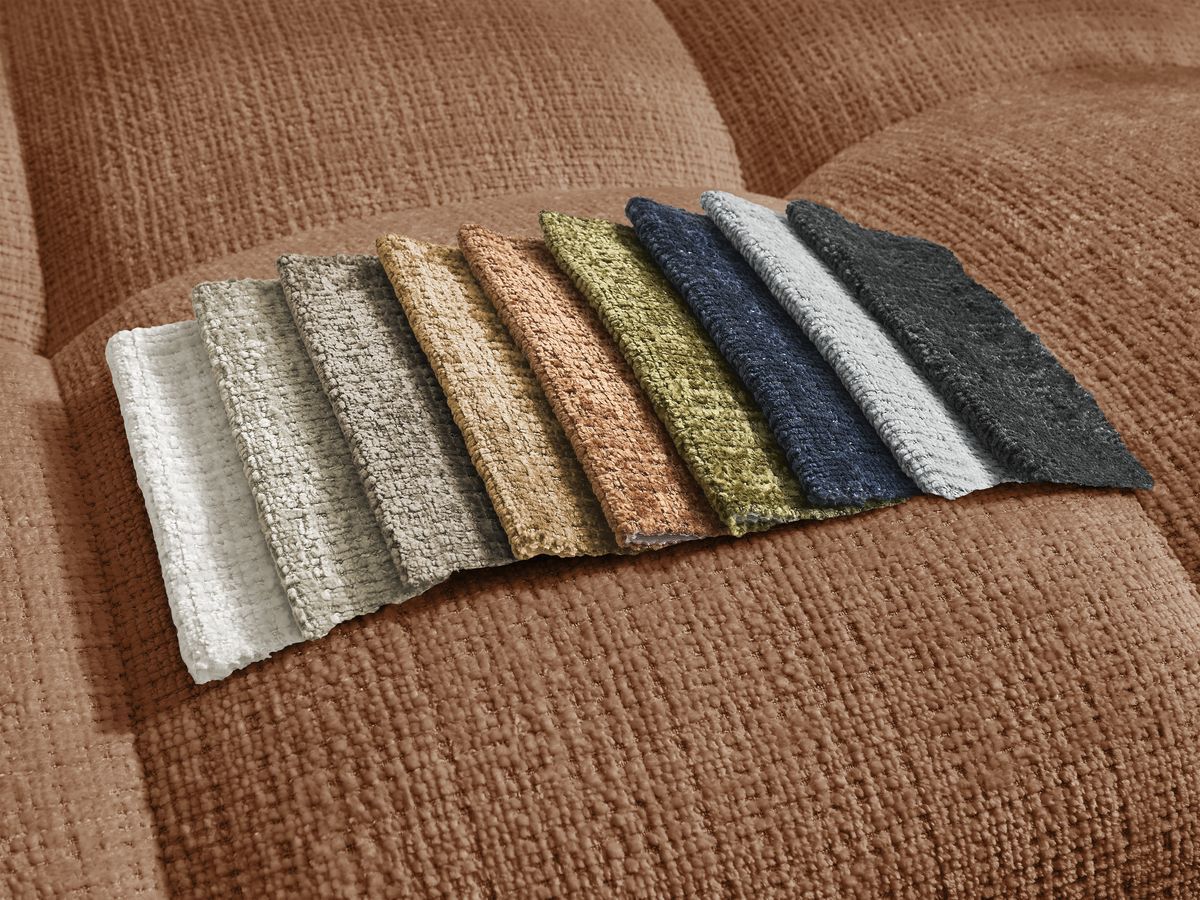 Bobochic Anakin Sofa 3-Sitzer, 6 Kissen Strukturstoff Orange
