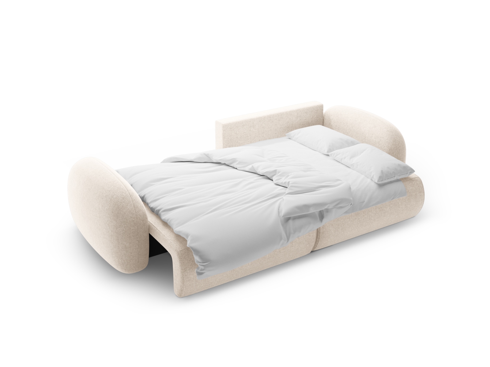 Cosmopolitan Design Wendbares Ecksofa Tonale 4-Sitzer mit Schlaffunktion und Bettkasten Chenille Eden Helles Beige