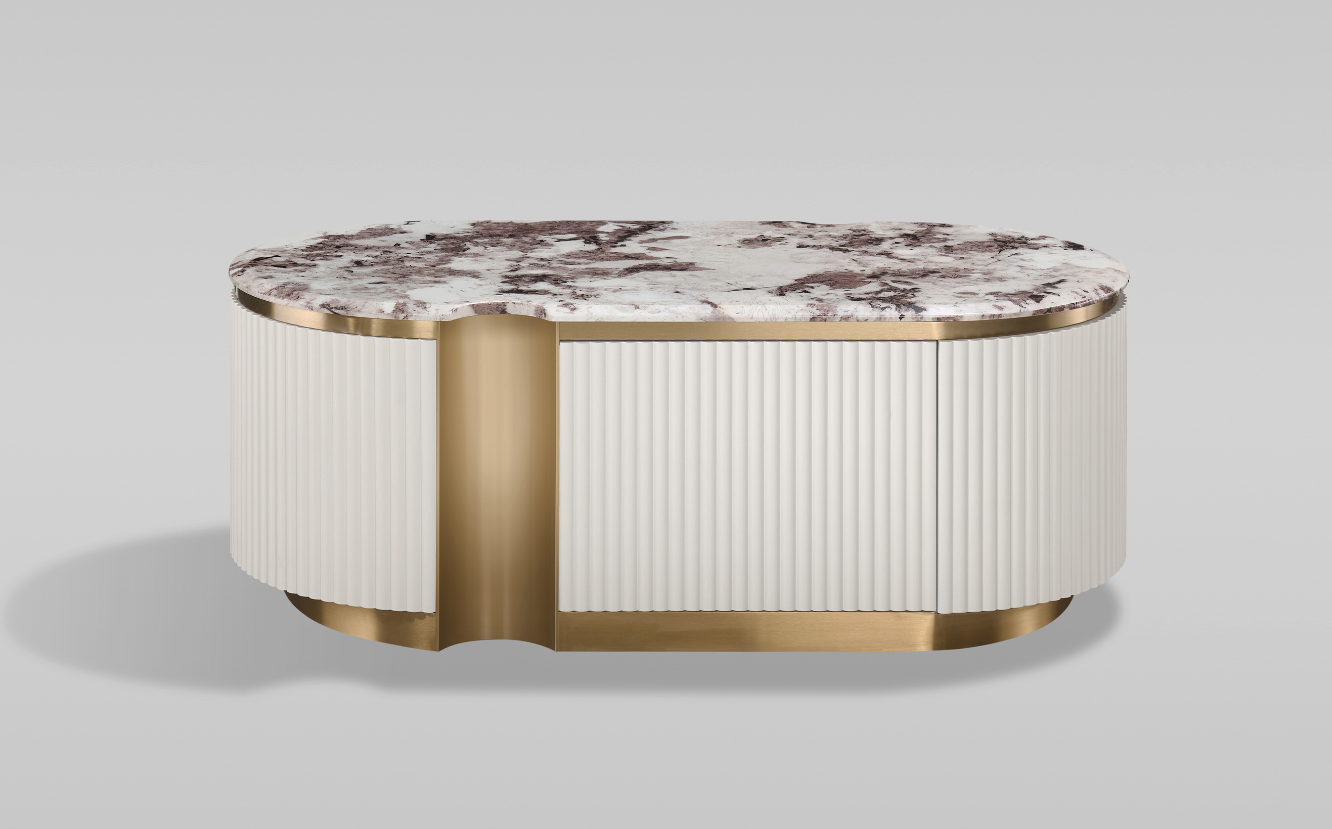 Livin Hill Couchtisch Stilig 122 × 60 × 45 cm Ecru-Weiß, Platte Taupe/Kühles Dunkelbraun