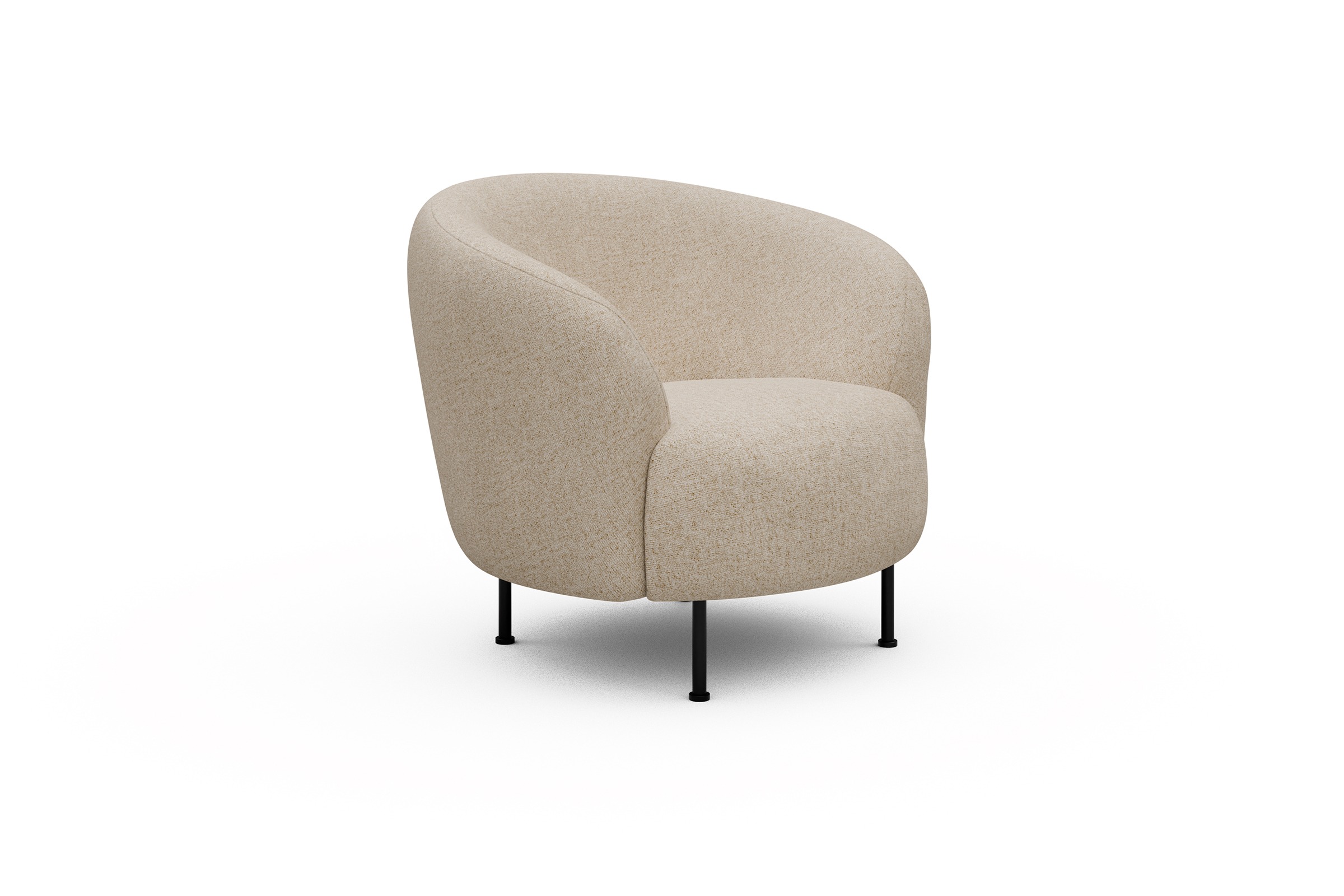 Sessel Ronda Metallbeine Schwarz Casone-Natural-Beige