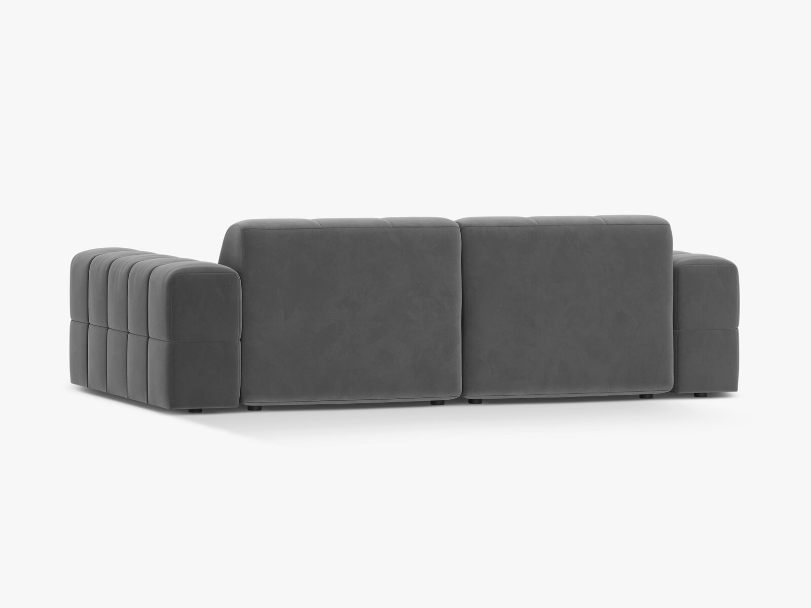 Micadoni Sofa Jennifer 3-Sitzer Samt Venus Hellgrau