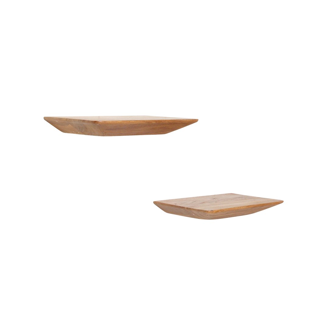 Raw Materials Craftsman Wandregal aus Teakholz 2er-Set 25cm