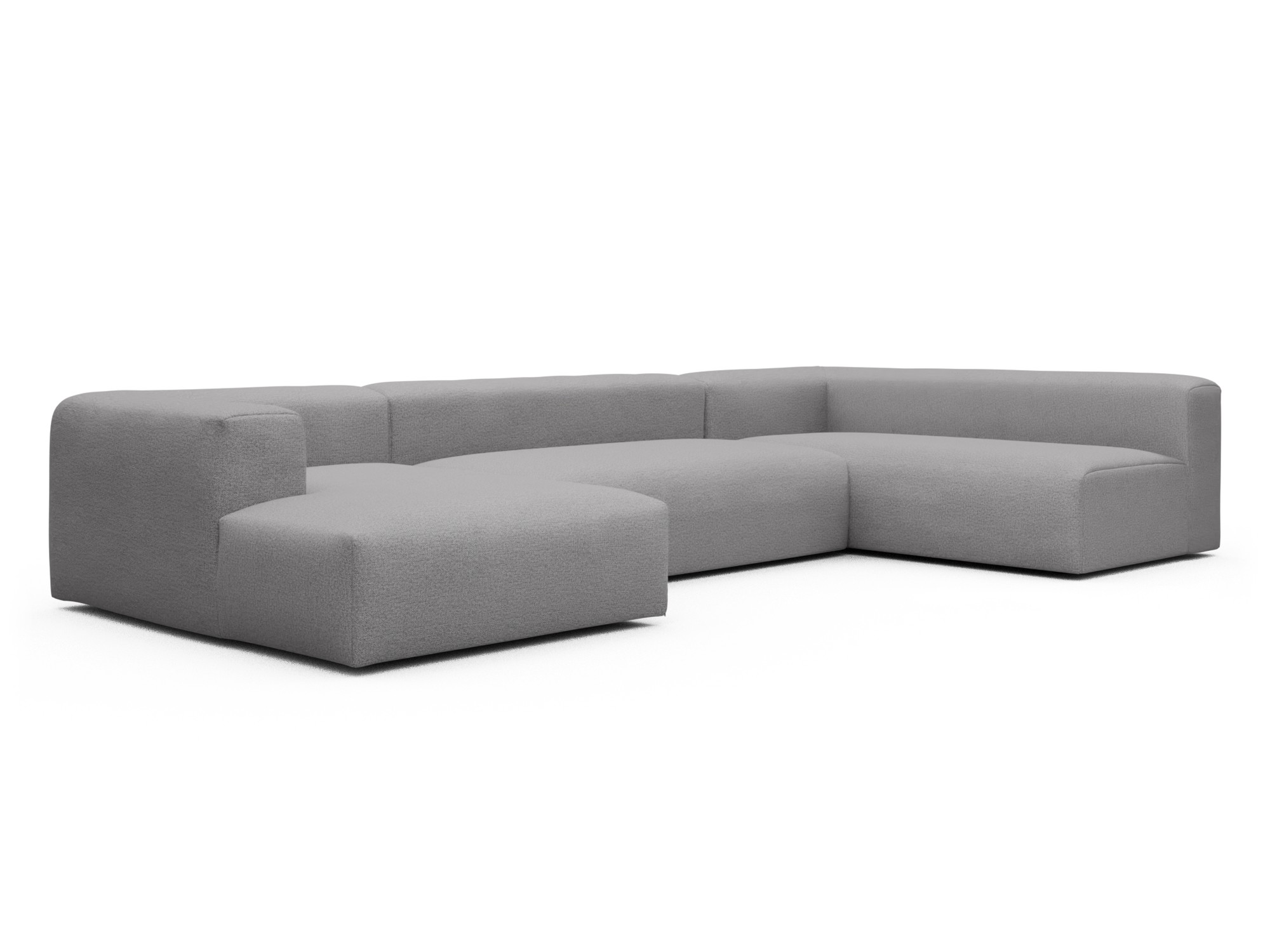 Skandi Home Wohnlandschaft Fred Chaiselongue links mit 2-Sitzer und lange Armlehne rechts Sama-Grey moebelfaktor