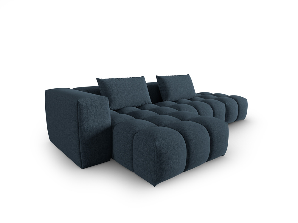 Cosmopolitan Design Ecksofa Verona 4-Sitzer offen Strukturierter Stoff Sorella Dunkelblau Links
