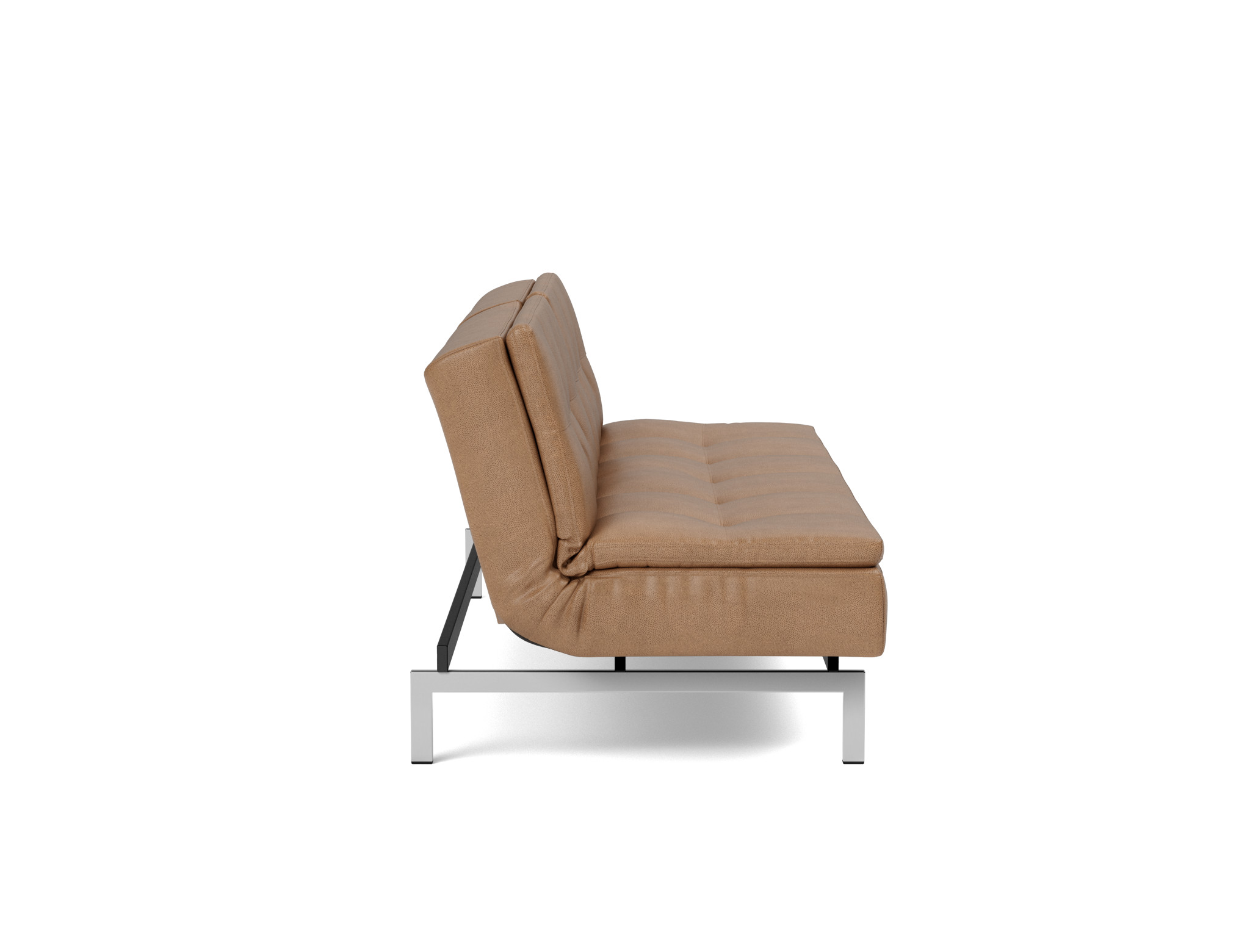 Schlafsofa Dublexo Lederoptik Faunal 551-Brown Beine Chrom