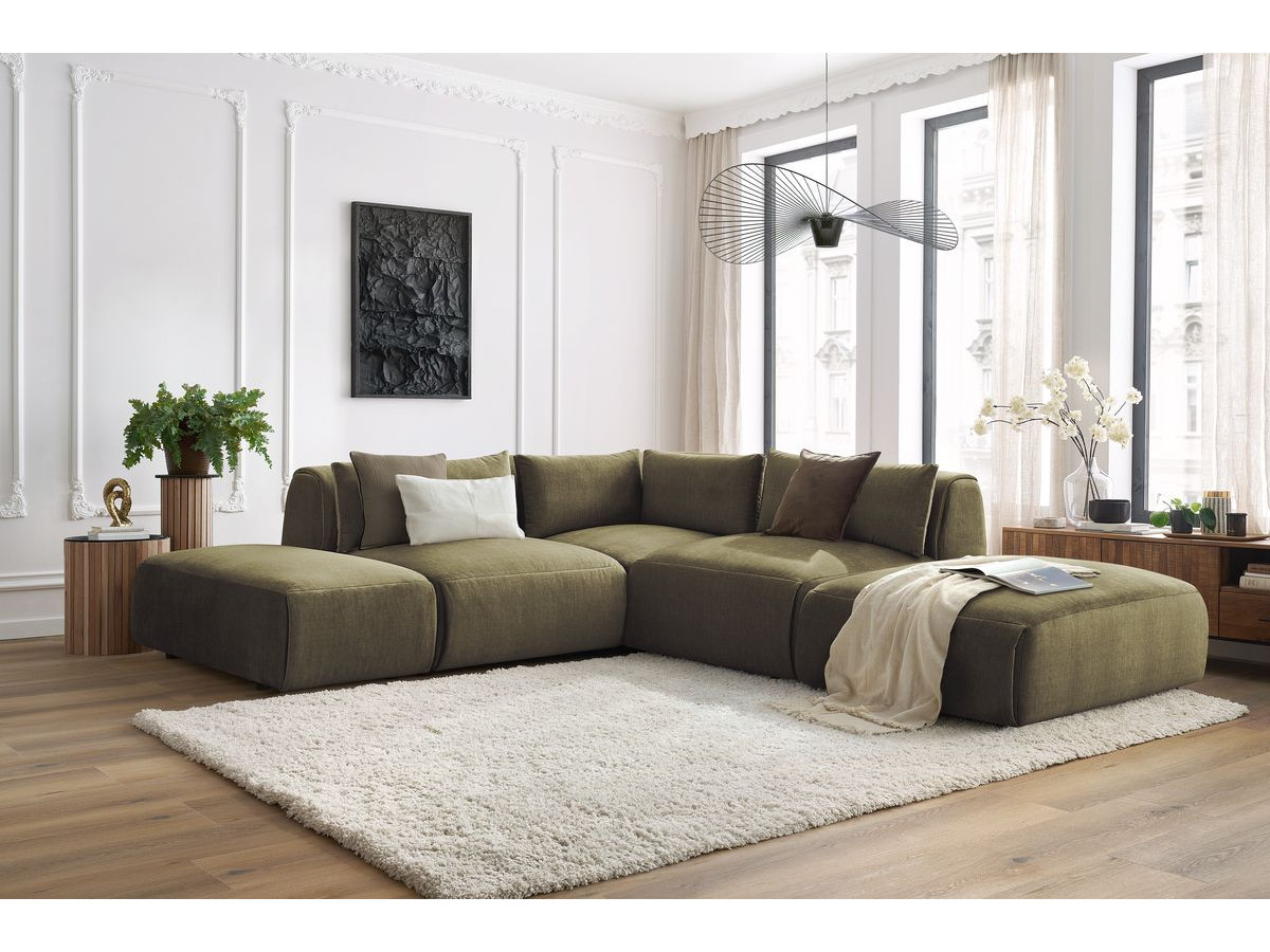 Bobochic Jeanne Ecksofa 271 × 300 cm Samt Grün