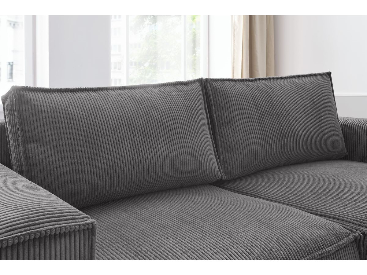 Bobochic Nihad Ecksofa Cordsamt Dunkelgrau Ecke rechts