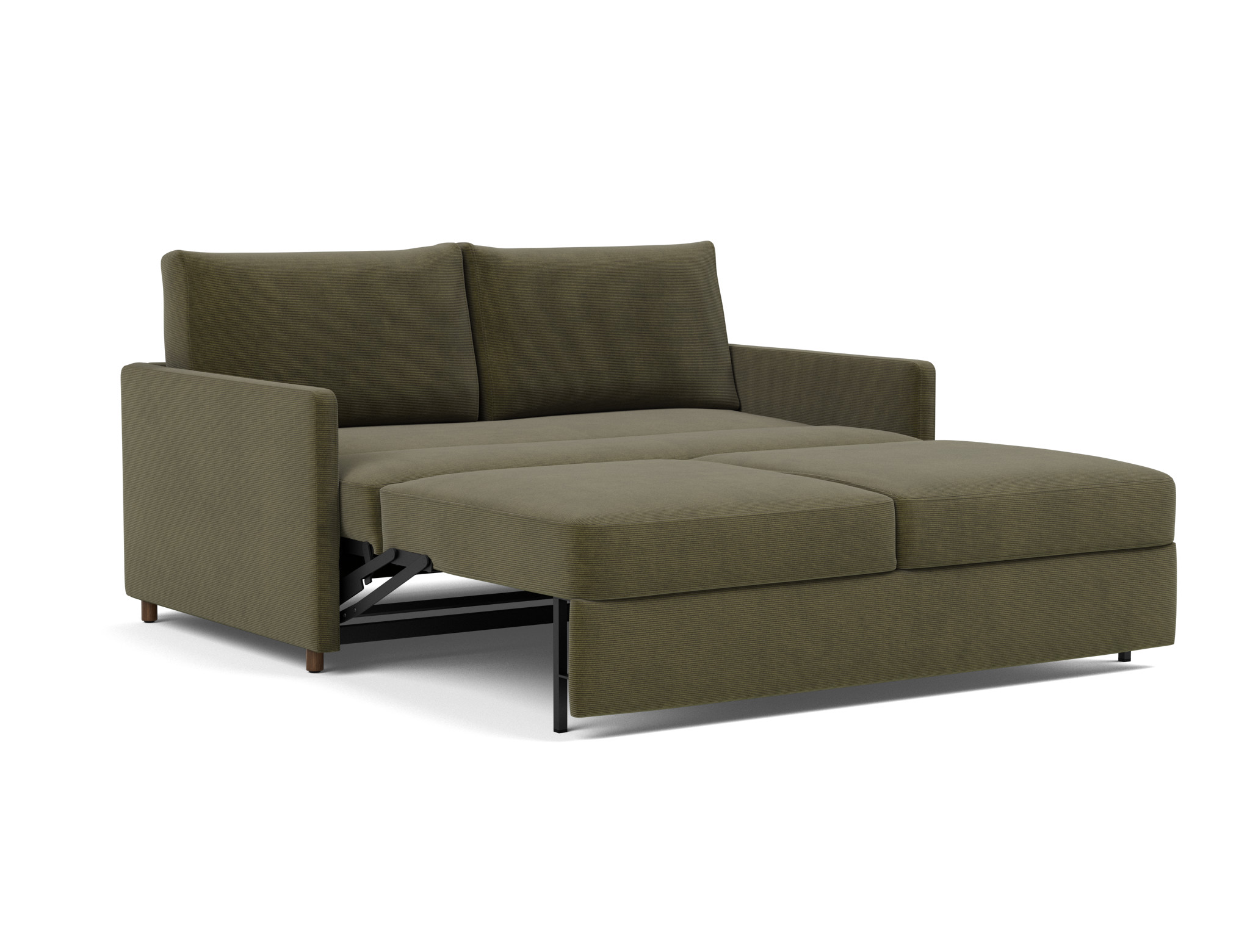 Schlafsofa Neah mit Slim-Armlehnen 160 Kord Cordufine 316-Pine-Green