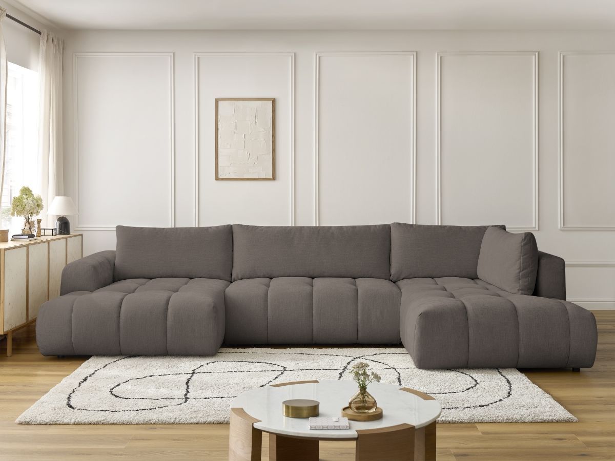 Bobochic Fuji Wohnlandschaft Stoff Taupe Ecke links