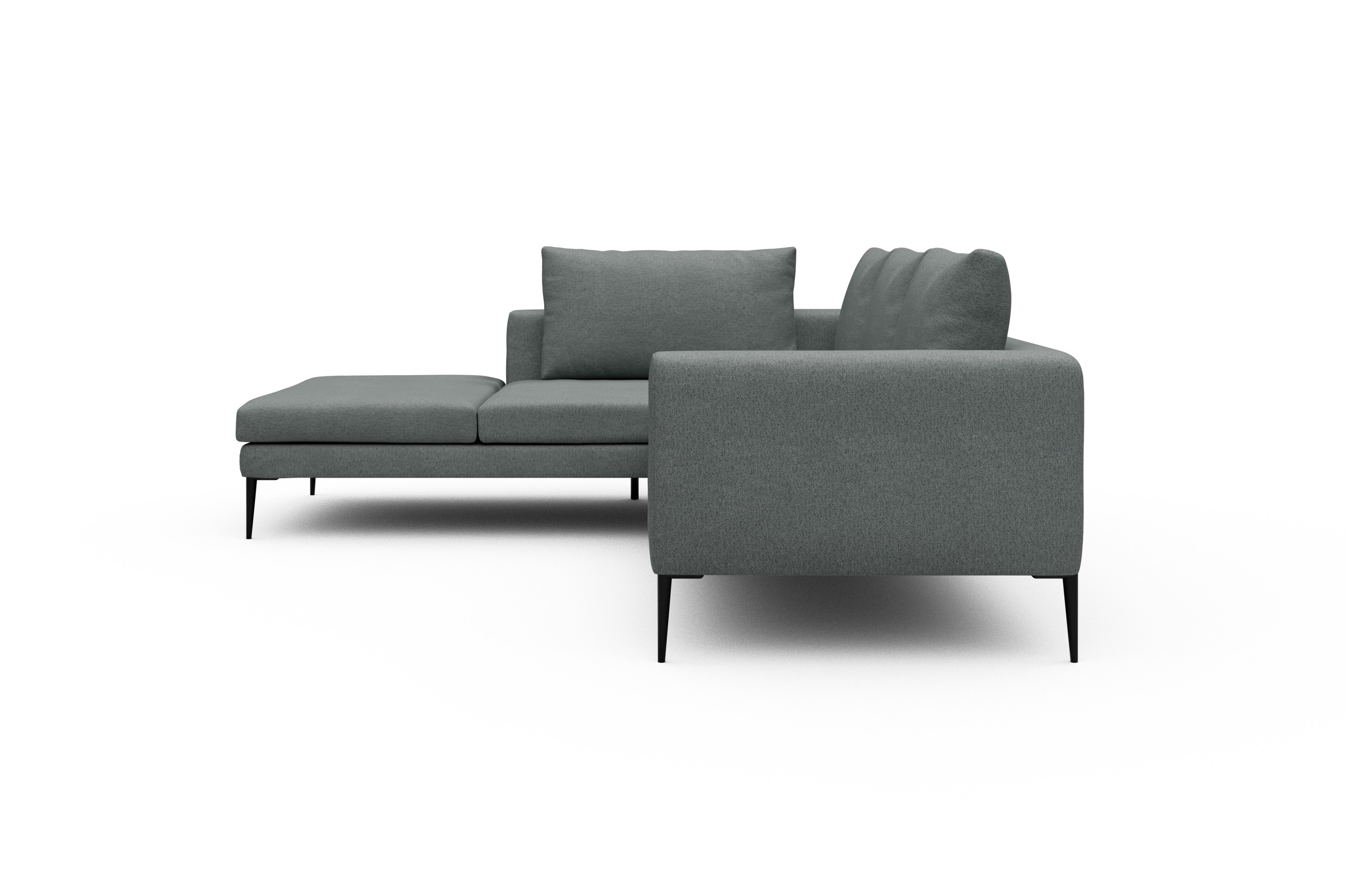 Ecksofa Paul Relax-Ecke links mit 2-Sitzer Denari-Soft-Grey