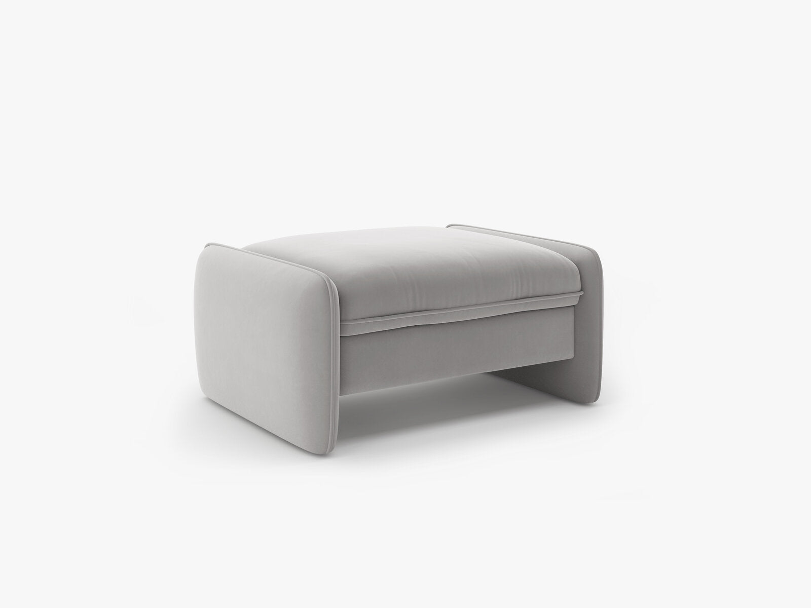Micadoni Georgia Pouf Samt Magic Velvet Hellgrau