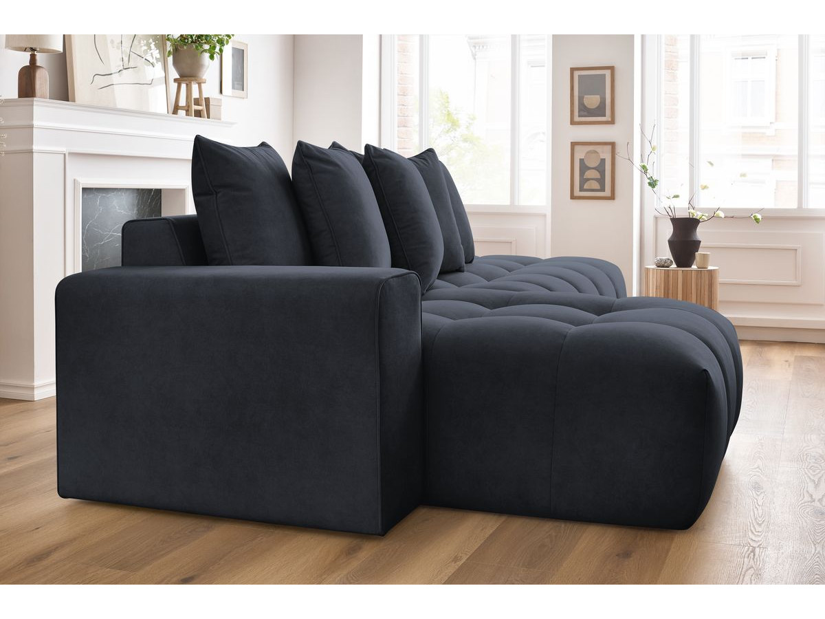 Bobochic Mont-blanc Ecksofa Samt Dunkelblau Ecke links