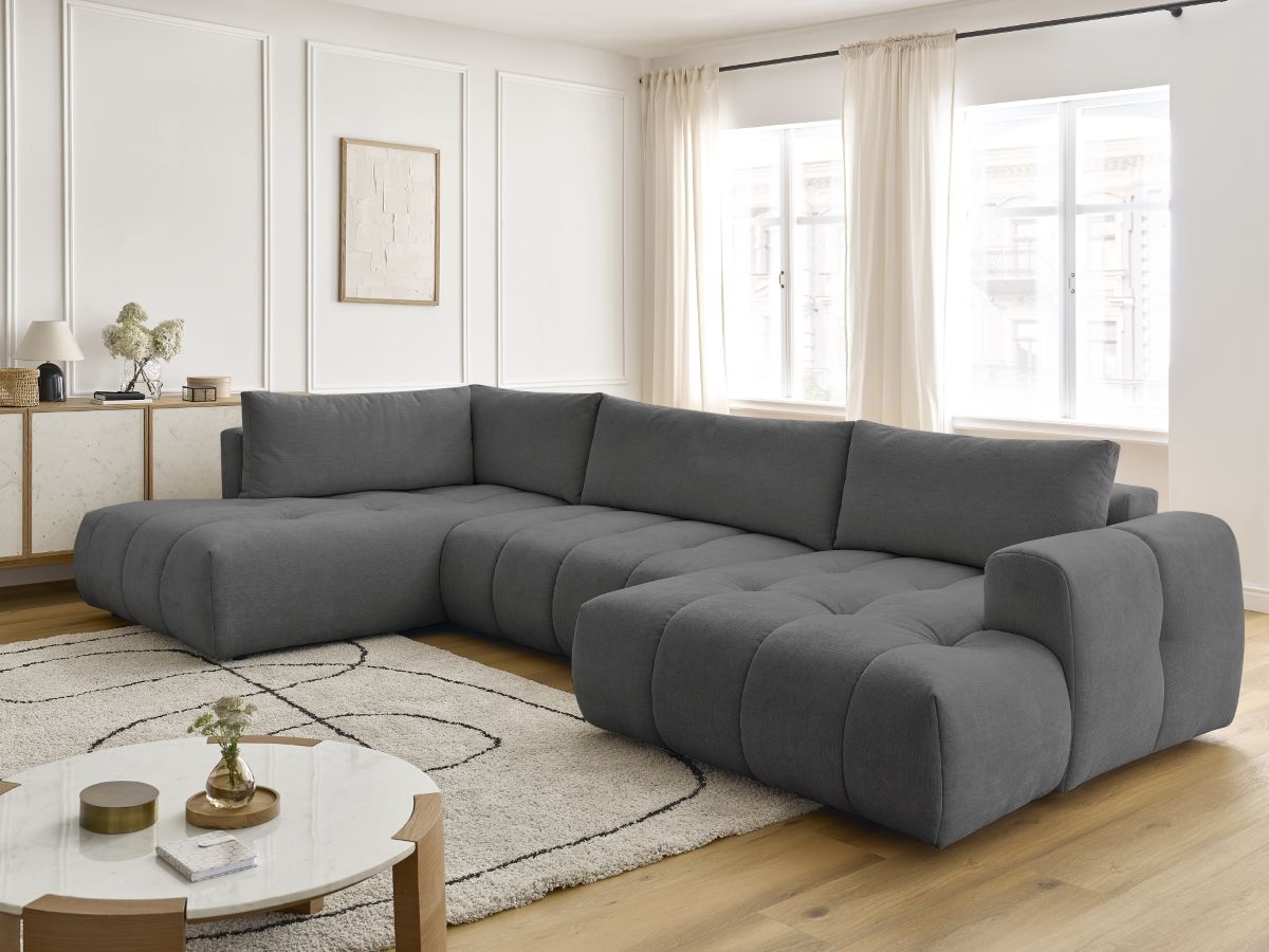 Bobochic Fuji Wohnlandschaft Stoff Dunkelgrau Ecke rechts