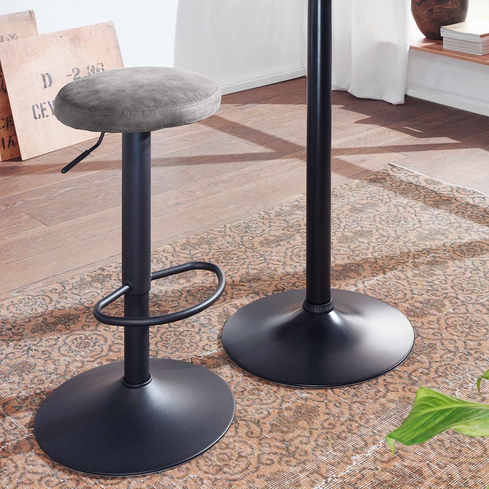 Barhocker Hvalba Stoff Grau 40 × 40 × 79 cm
