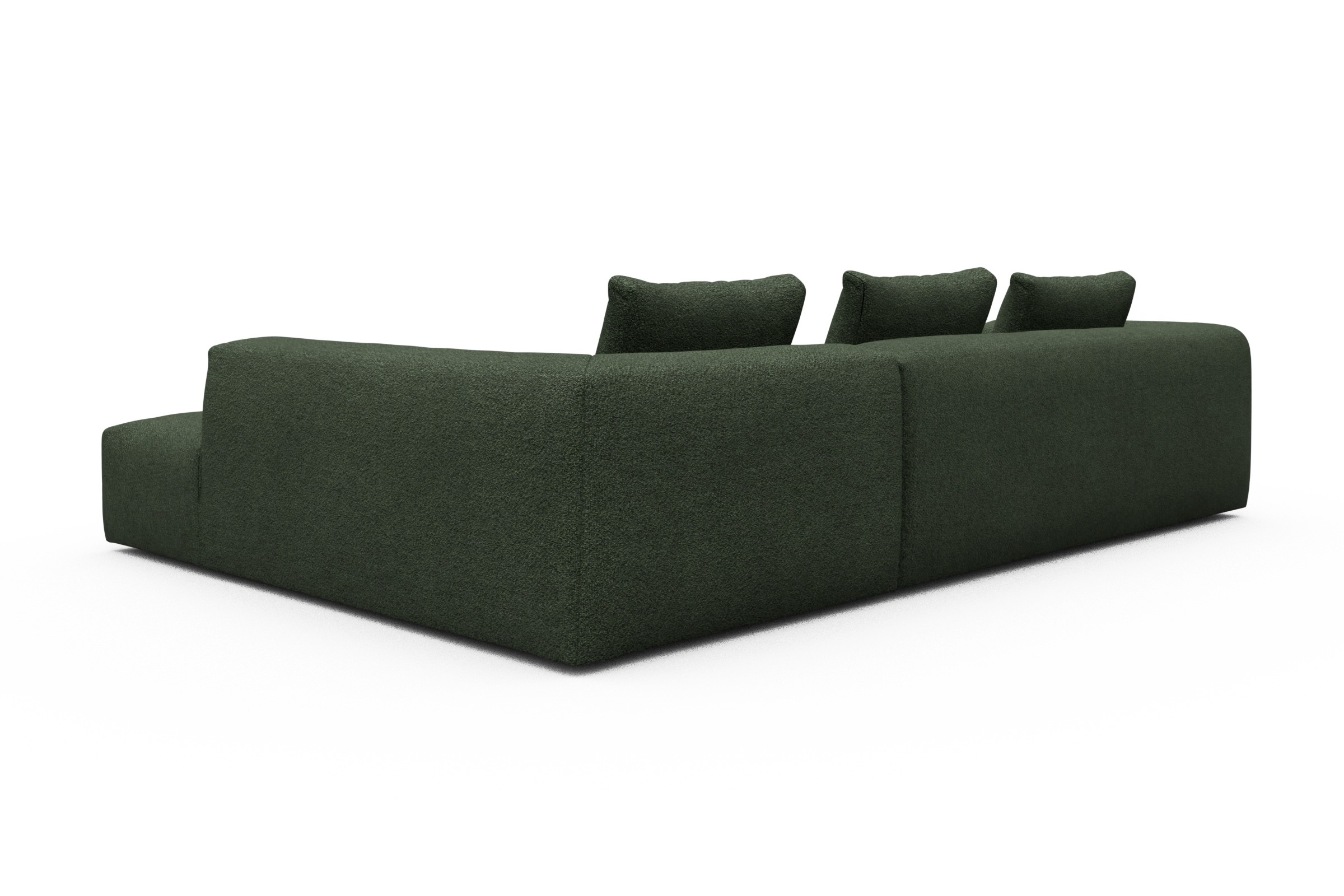 Ecksofa Fred Relax-Ecke rechts mit 2,5-Sitzer Vanora-Deep-Green