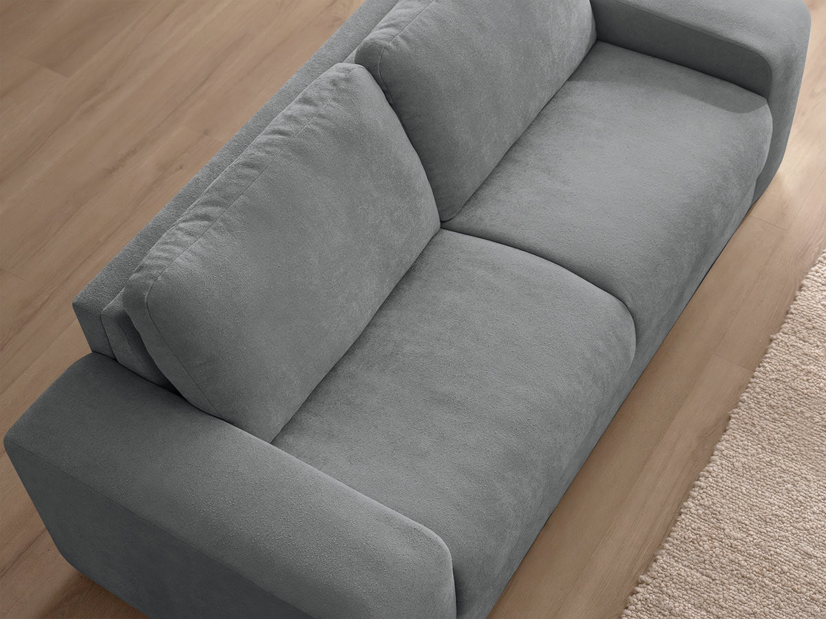 Bobochic Ibiza Schlafsofa 3-Sitzer Strukturstoff Dunkelgrau, Liegefläche 160 × 196 cm