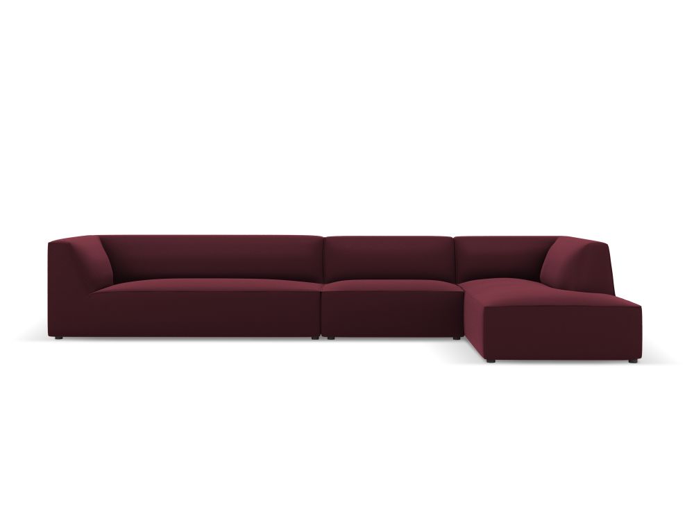 Cosmopolitan Design Ecksofa Siena 5-Sitzer Kunstleder Pacifico Bordeaux Rechts
