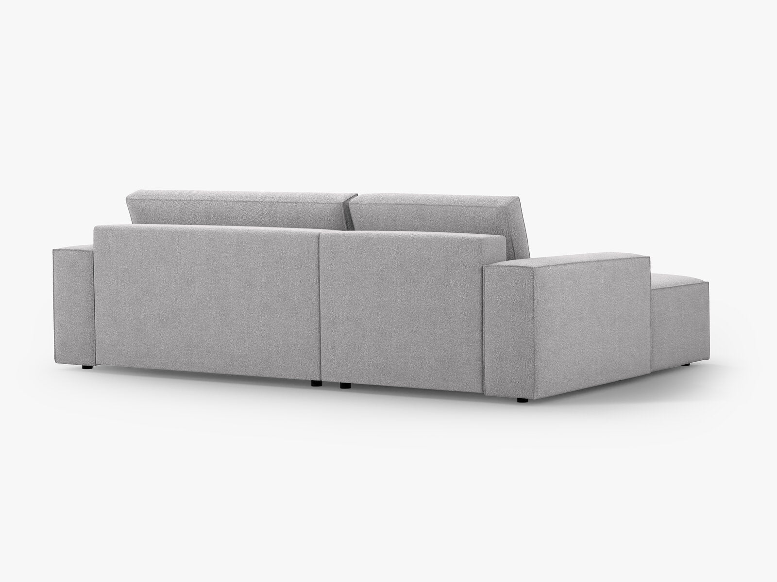 Micadoni Schlaf-Ecksofa Jodie 3-Sitzer Links Boucle Hellgrau