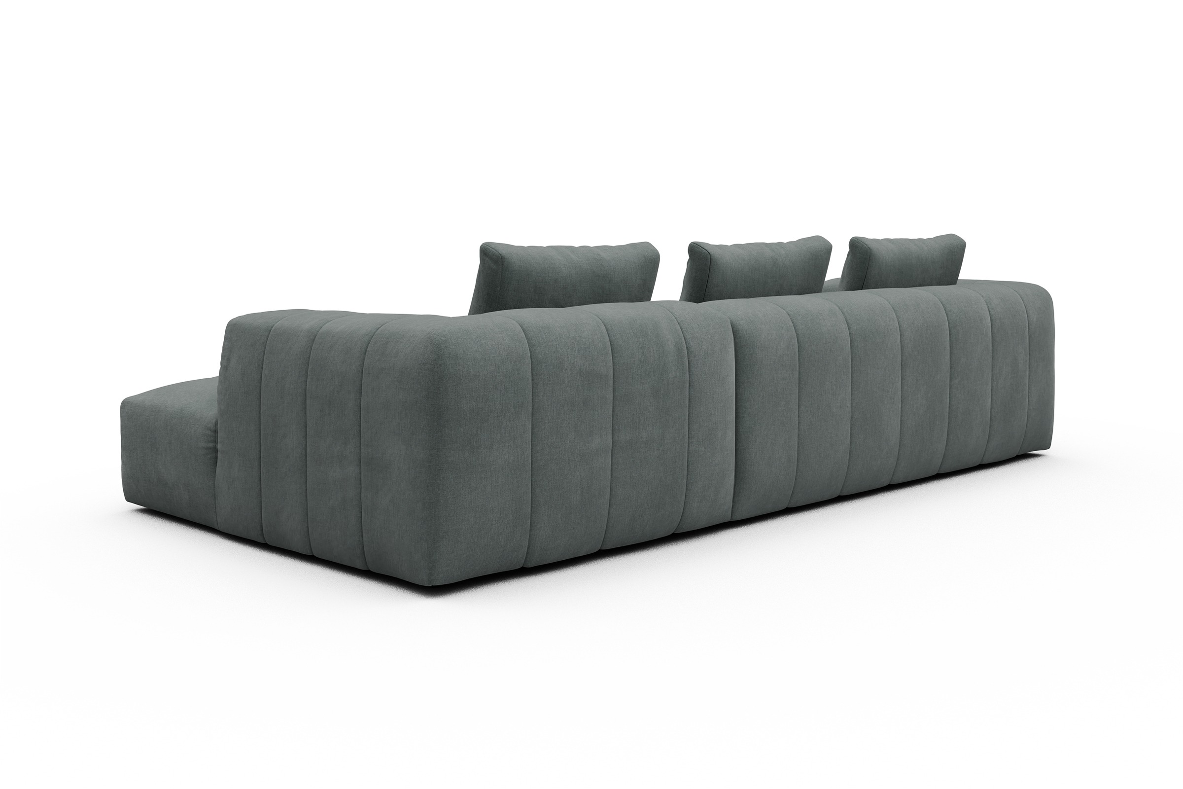 Ecksofa Hugo 2,5-Sitzer Armlehne links mit Chaiselongue Smooth-Silver-Grey