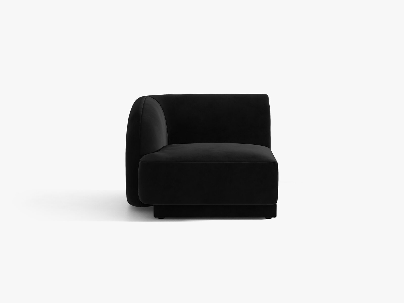 Micadoni Eckmodul Miley 1-Sitzer Links Samt Bluvel Schwarz