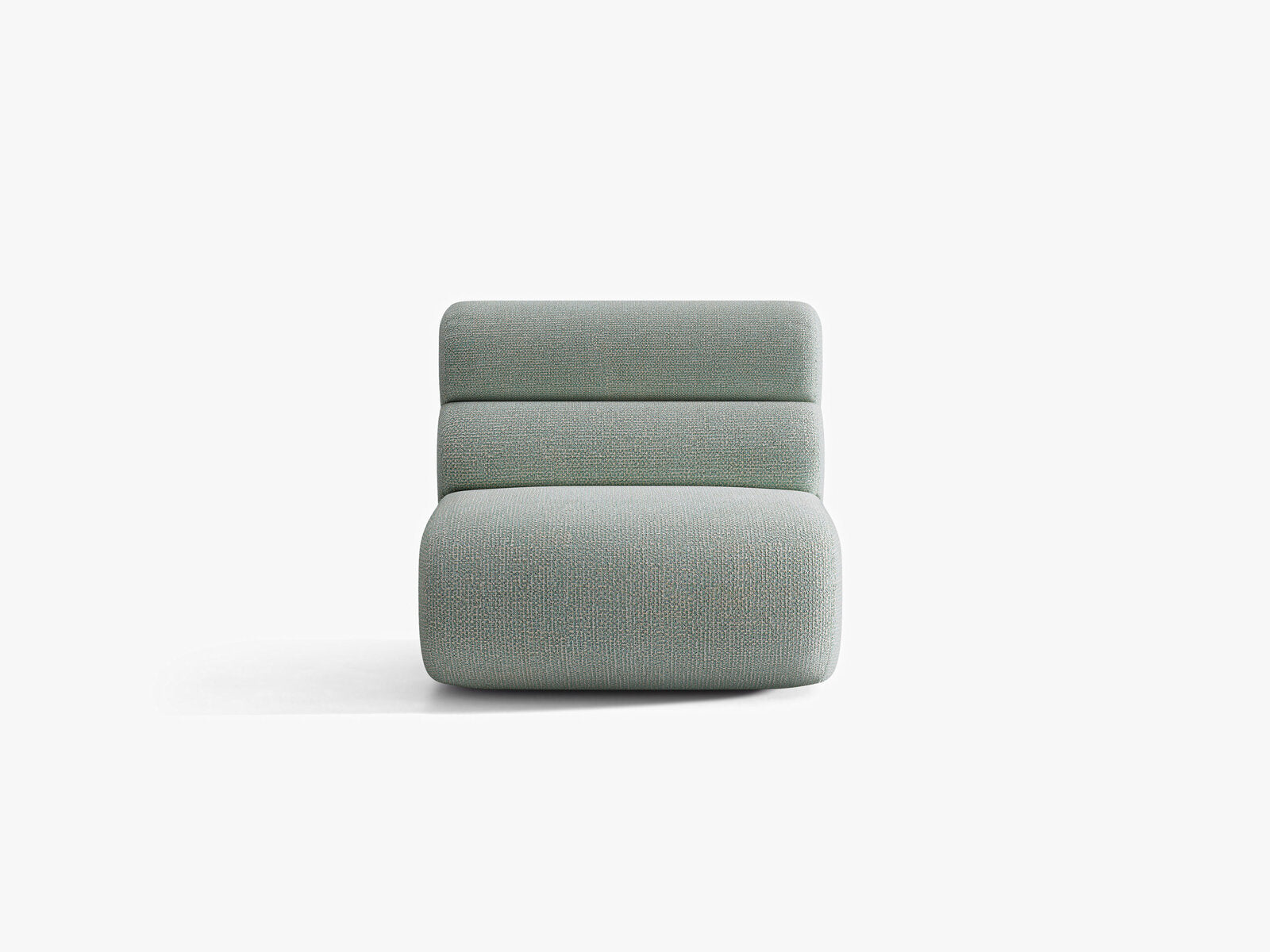 Micadoni Neo Sofamodul armlos Chenille SILENCIO Gedämpftes Blau
