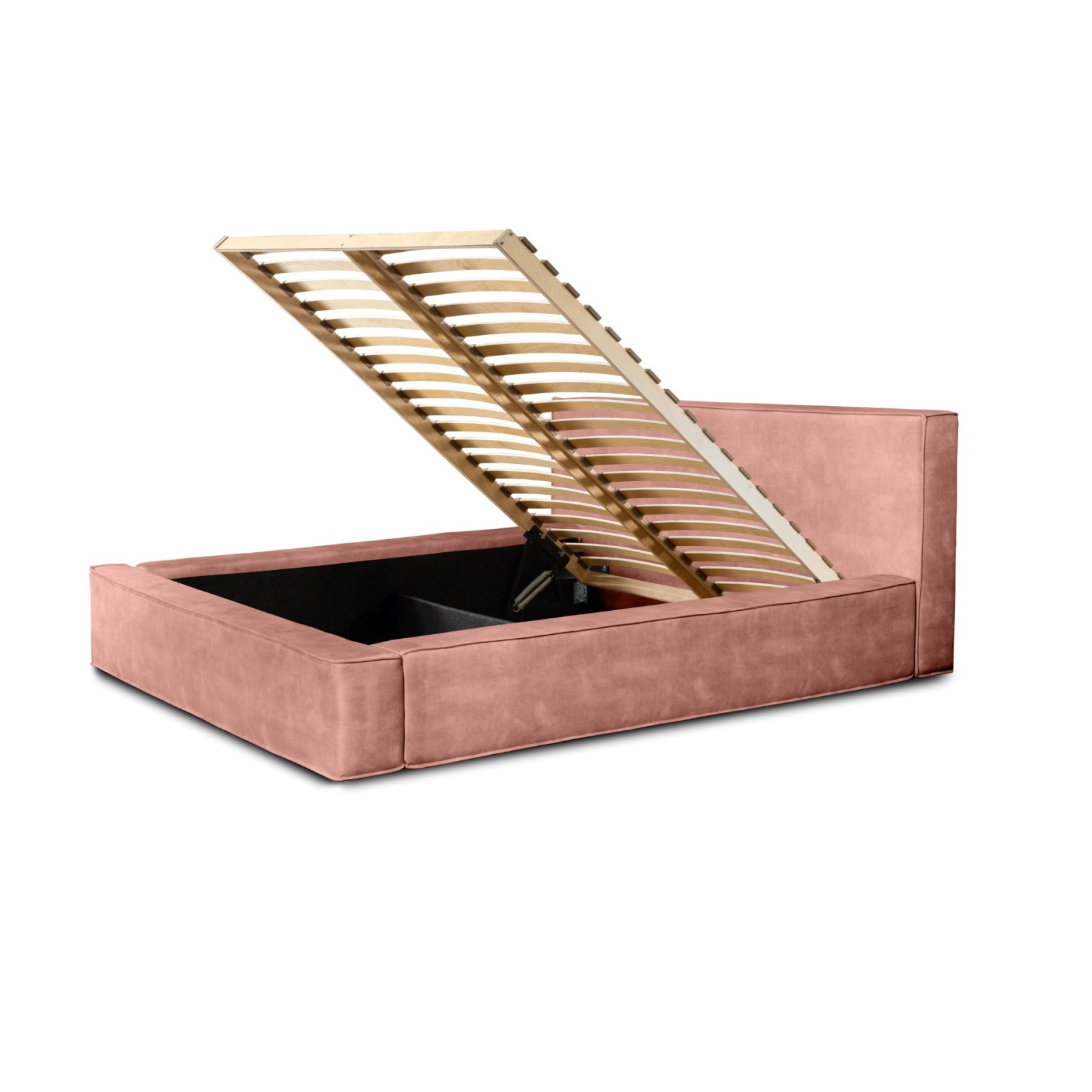 Polsterbett Delano Samtstoff 160x200 mit Holzrahmen Macau Coral