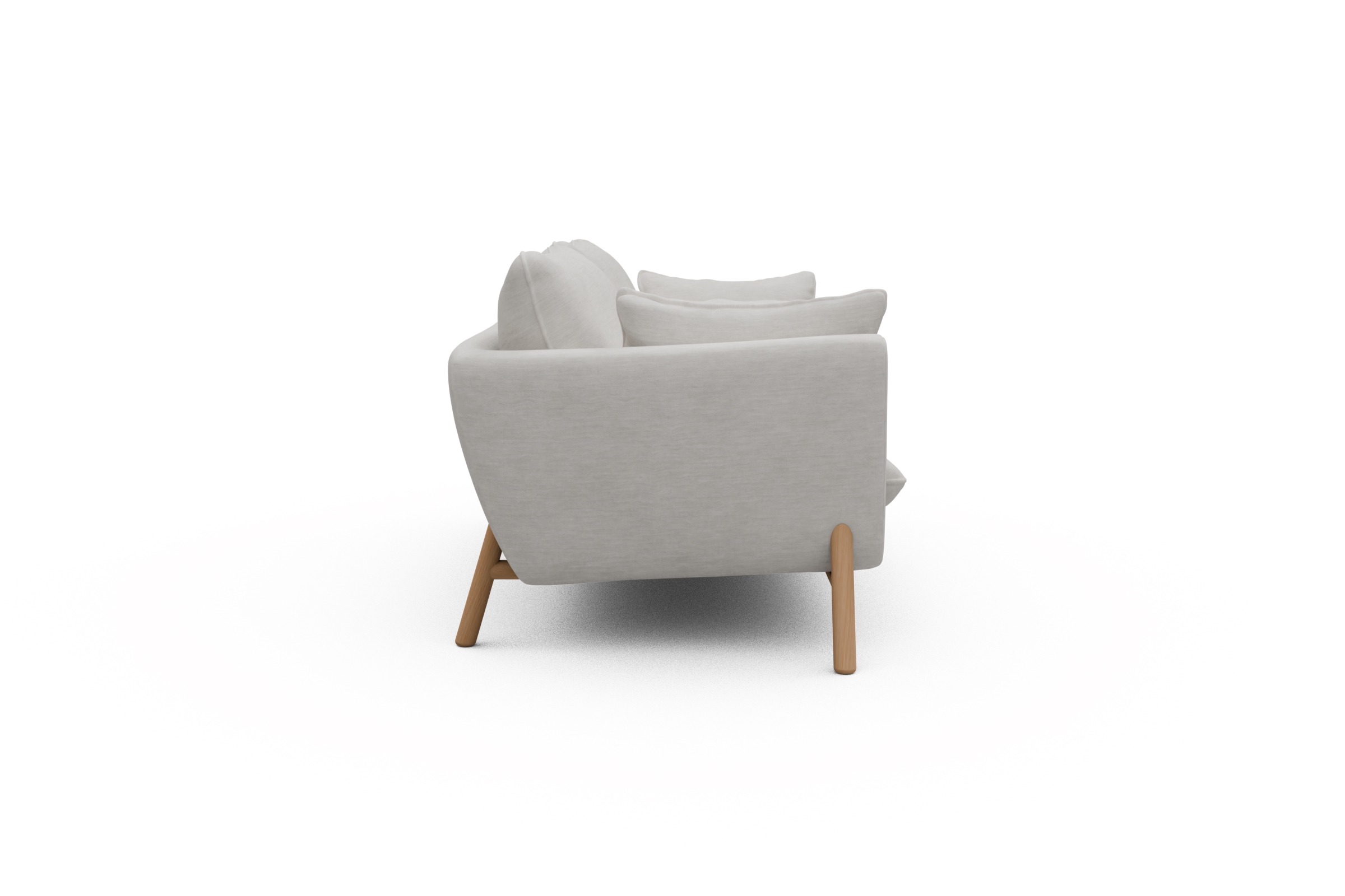 Sofa Emil 2-Sitzer Beinfarbe Eiche Natur Vivus-Dusty-Off-White