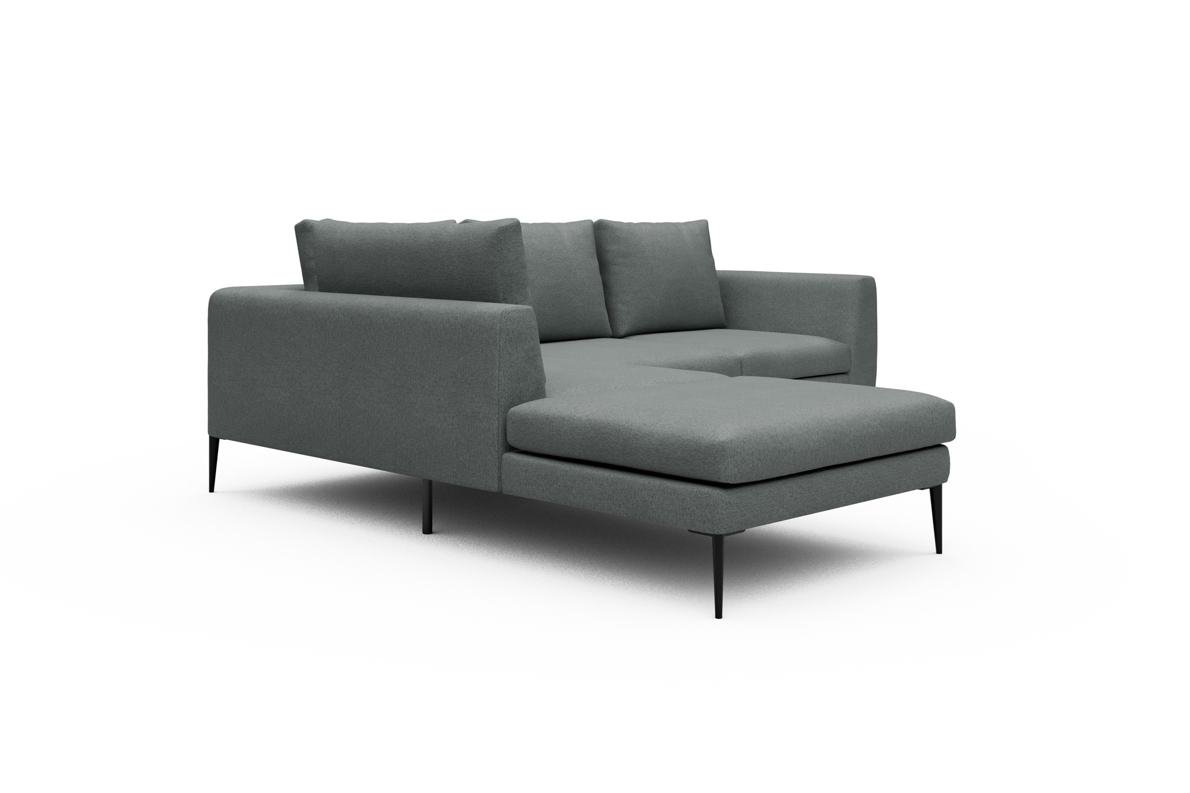 Ecksofa Paul Relax-Ecke links mit 2-Sitzer Denari-Soft-Grey