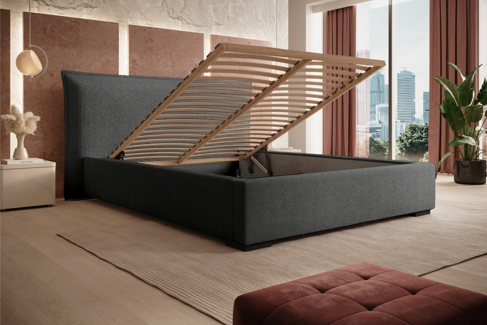 Polsterbett Renoa Boucle 140x200 mit Holzrahmen Quelle 92
