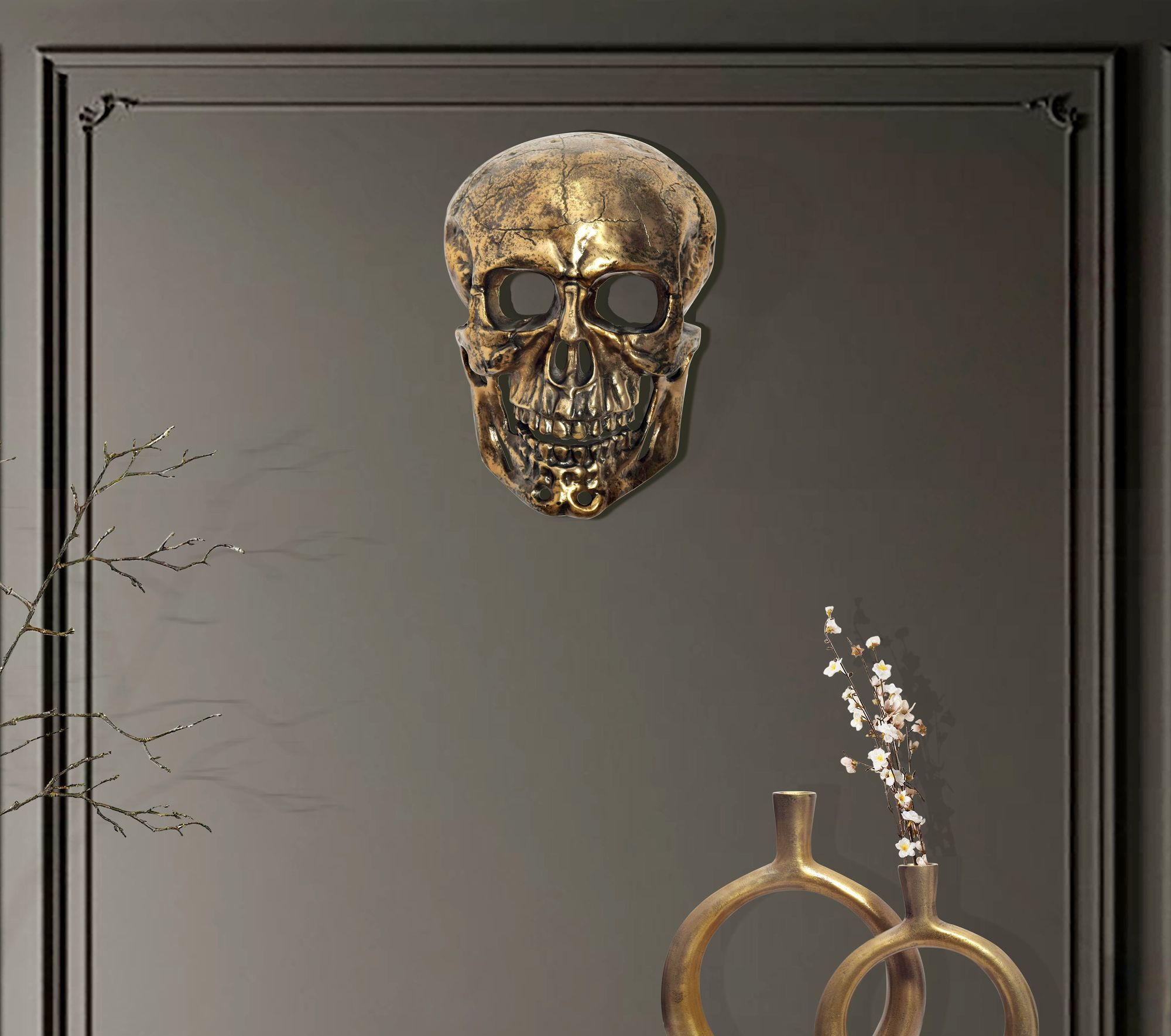 Wandobjekt Ibestad Aluminium Gold 30 × 15,5 × 41 cm