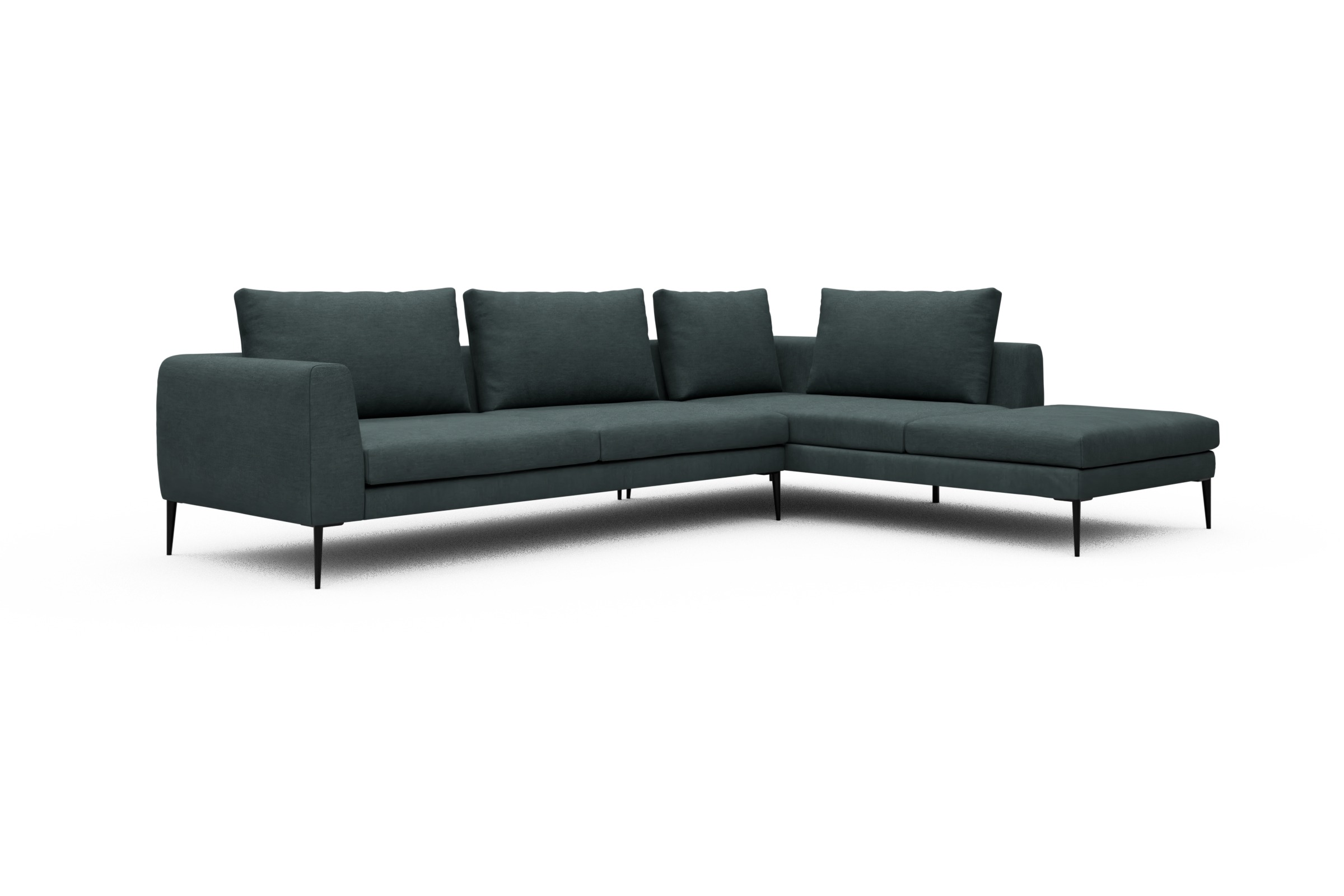 Ecksofa Paul Relax-Ecke links mit 3-Sitzer Vivus-Blue